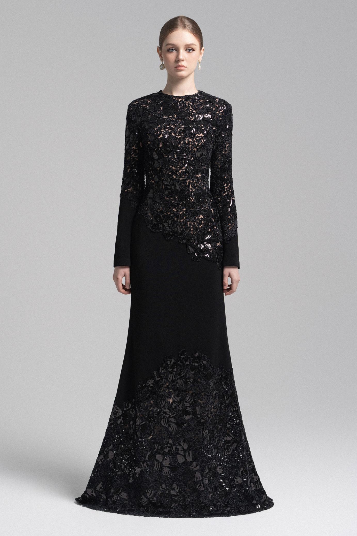 Sequin Splicing Embroidery Long Sleeve Maxi Dress Sequin Splicing Embroidery Long Sleeve Maxi Dress