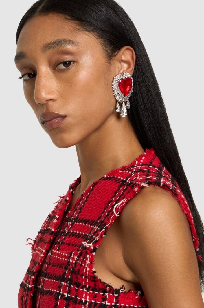 Heart Shape Rhinestone Teardrop Drop Earrings Heart Shape Rhinestone Teardrop Drop Earrings