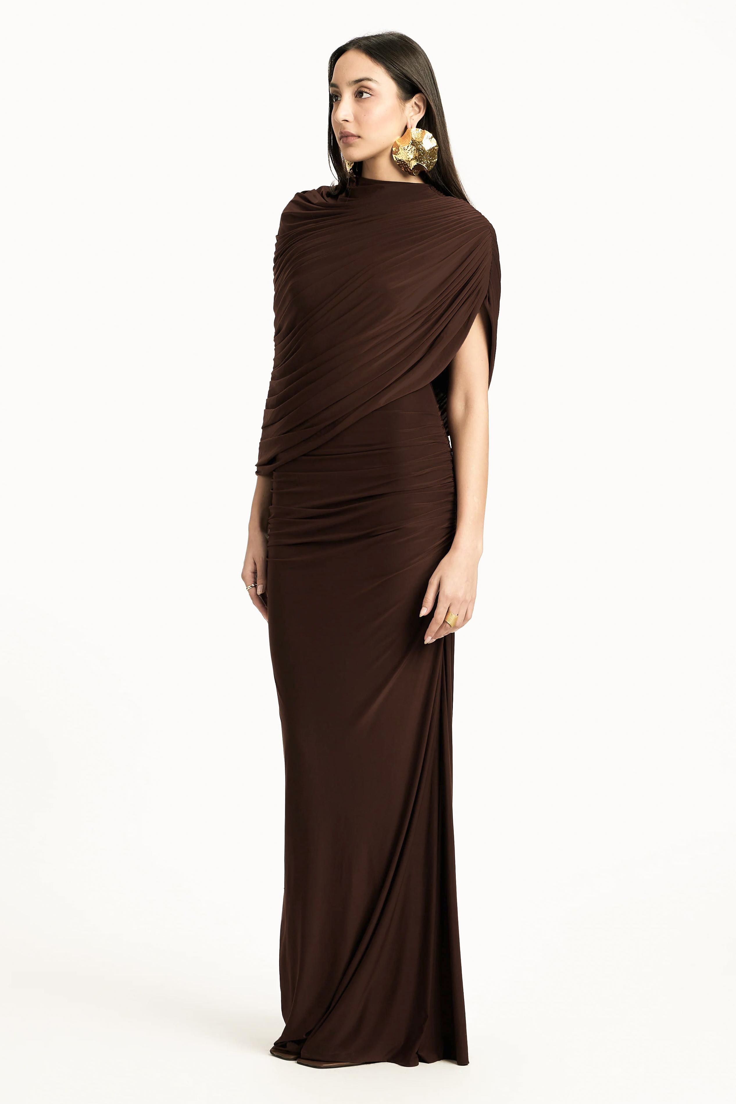 Jersey Gathering Asymmetrical Maxi Dress Jersey Gathering Asymmetrical Maxi Dress