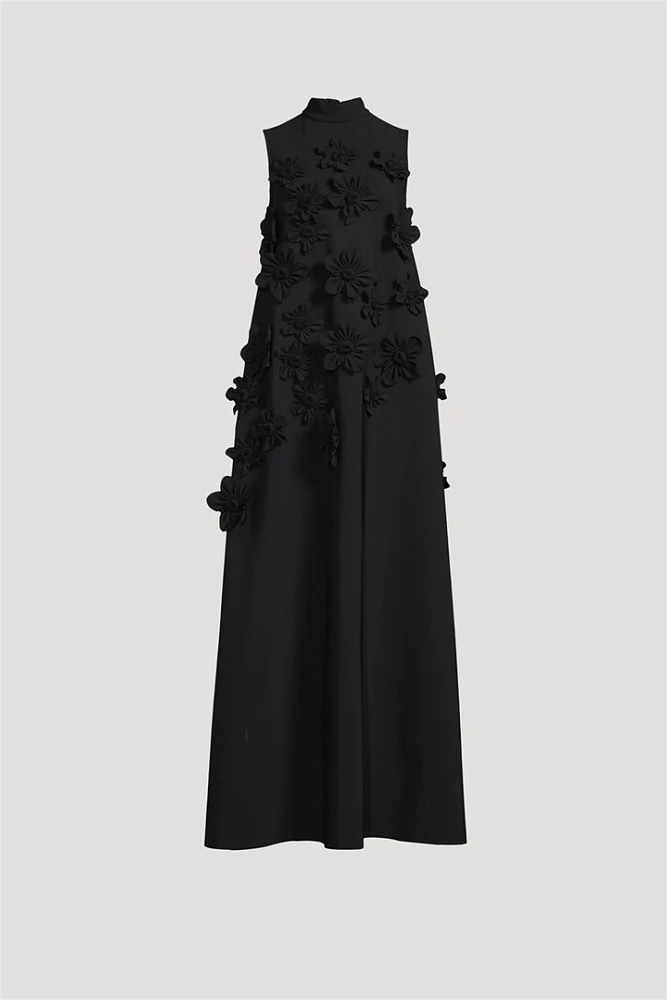 3D Floral High Neck Sleeveless Maxi Dress 3D Floral High Neck Sleeveless Maxi Dress