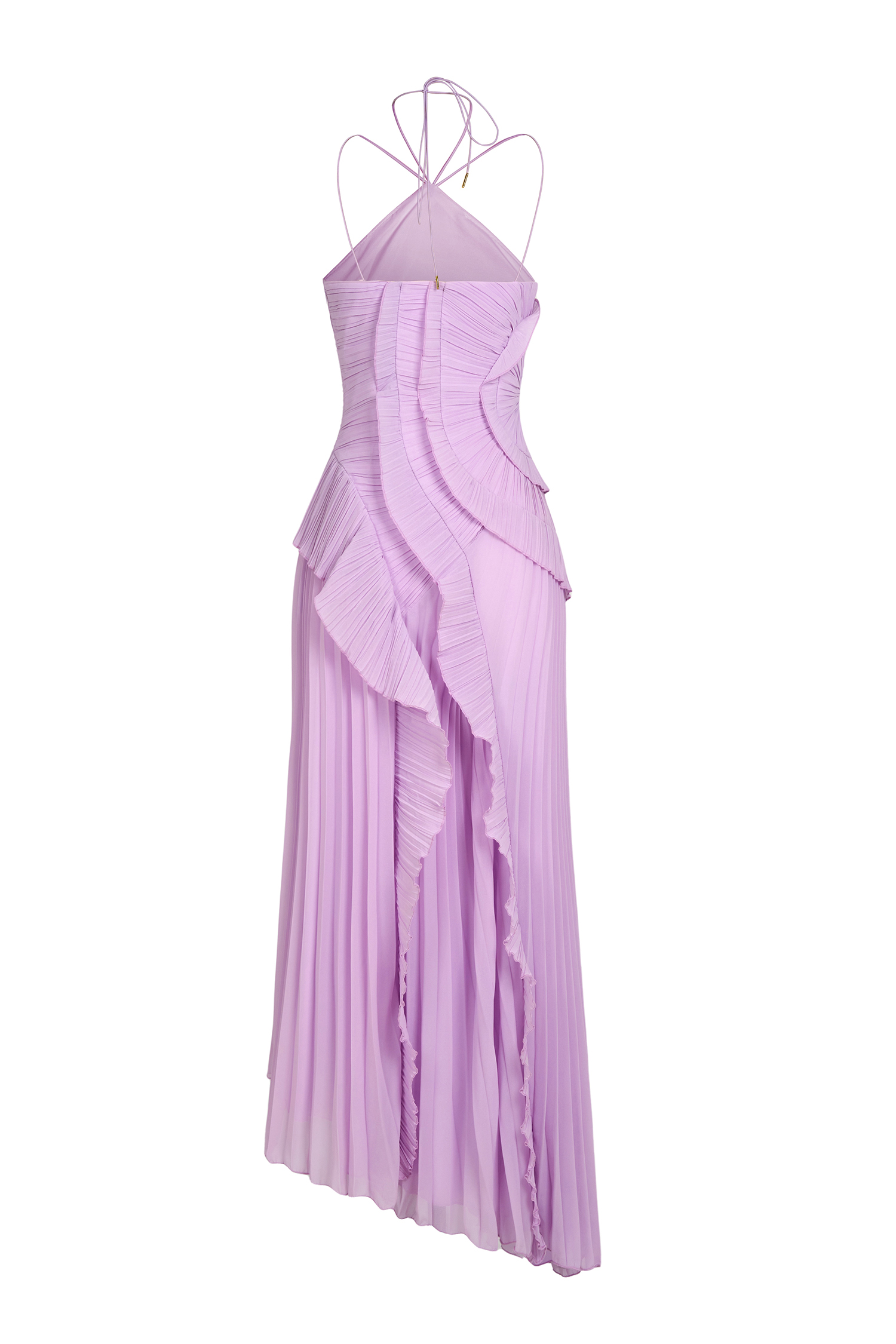 Pleated Frill Halter Neck Midi Dress Pleated Frill Halter Neck Midi Dress