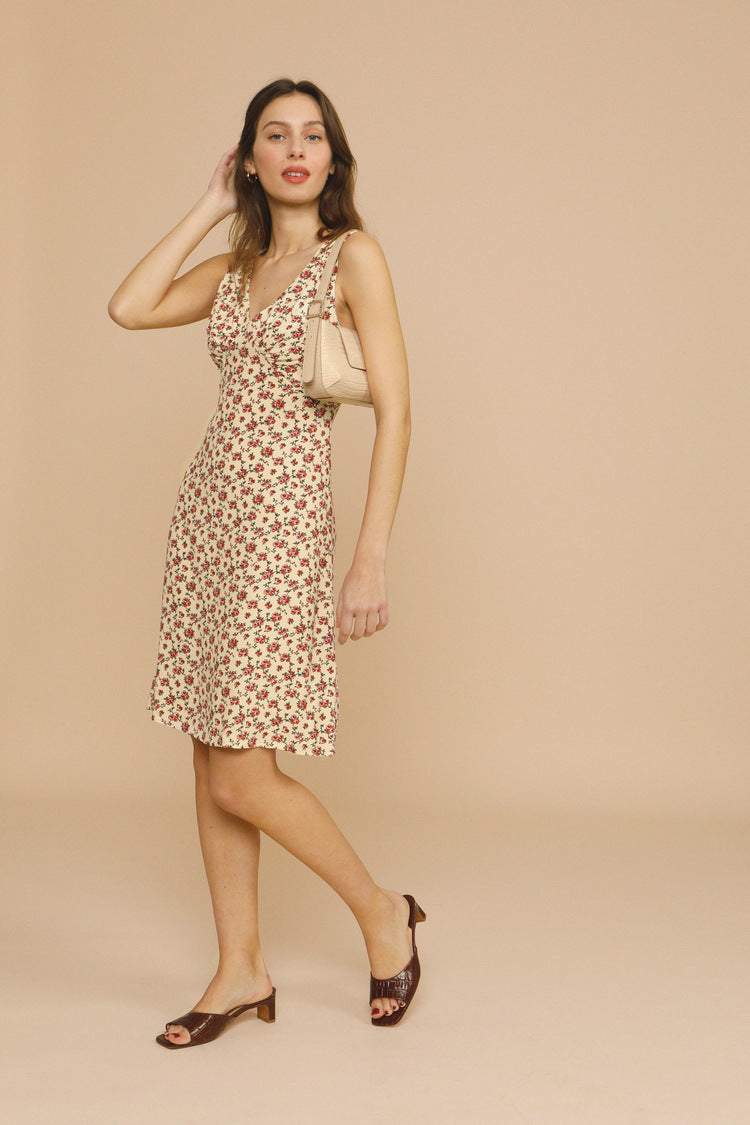 Floral Sleeveless V-Neck Midi Dress Floral Sleeveless V-Neck Midi Dress