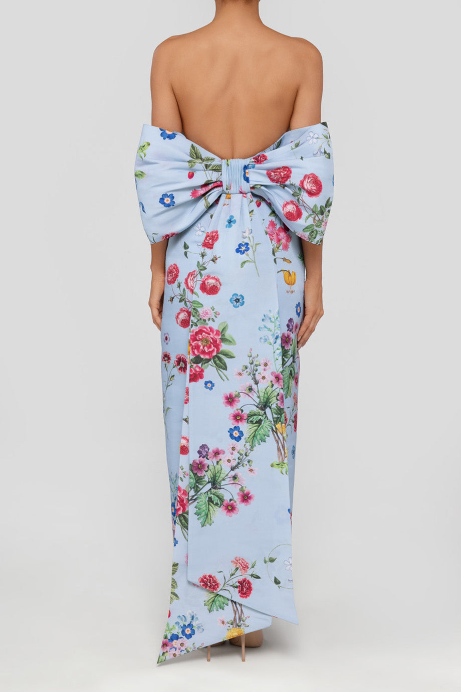 Bow Floral Off-Shoulder Midi Dress Bow Floral Off-Shoulder Midi Dress