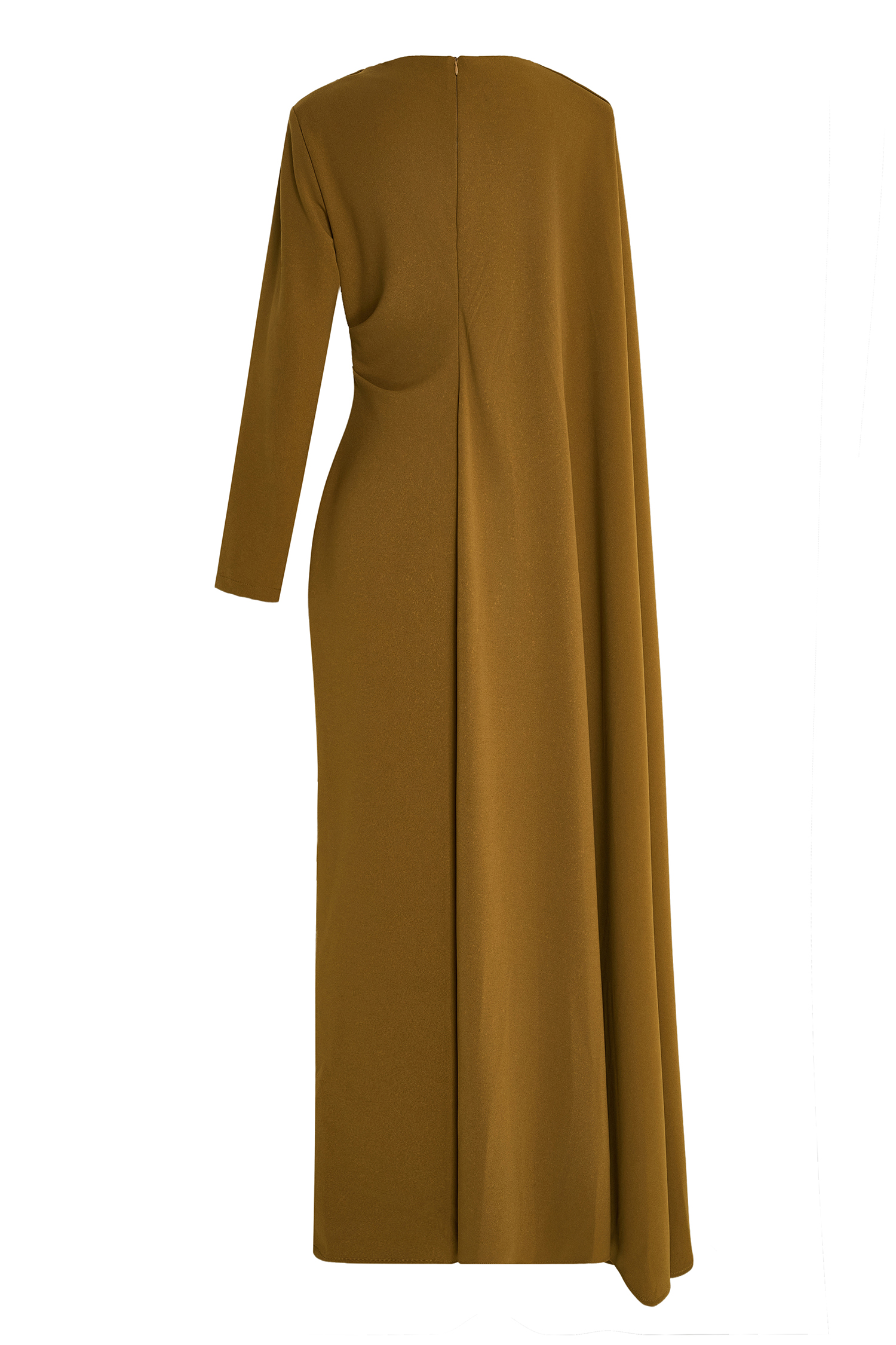 Pleated Round Neck Cape Maxi Dress Pleated Round Neck Cape Maxi Dress
