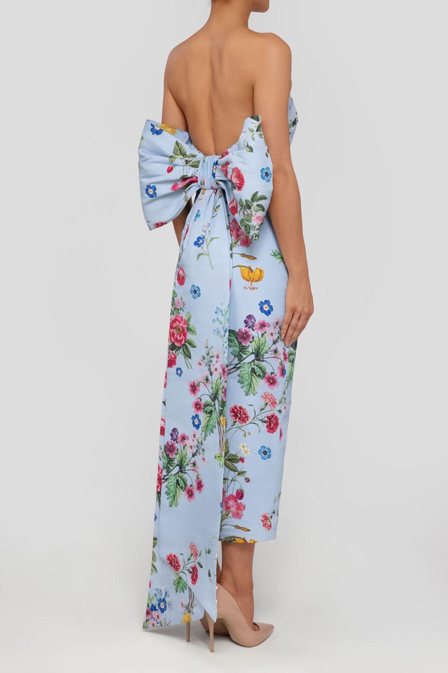 Bow Floral Off-Shoulder Midi Dress Bow Floral Off-Shoulder Midi Dress