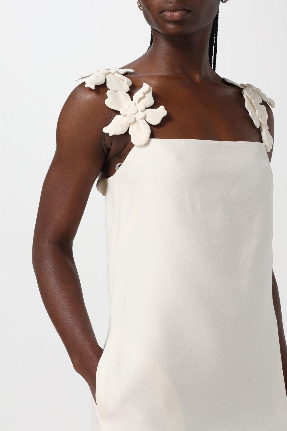 Solid 3D Flower Sleeveless Mini Dress Solid 3D Flower Sleeveless Mini Dress