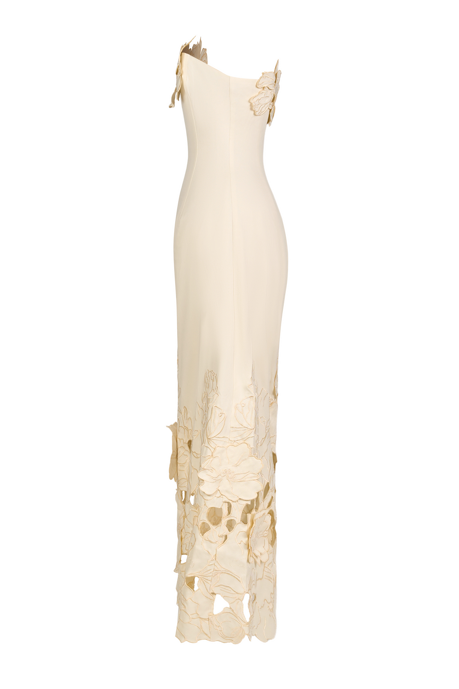 Off-Shoulder Floral Appliquéd Midi Dress Off-Shoulder Floral Appliquéd Midi Dress