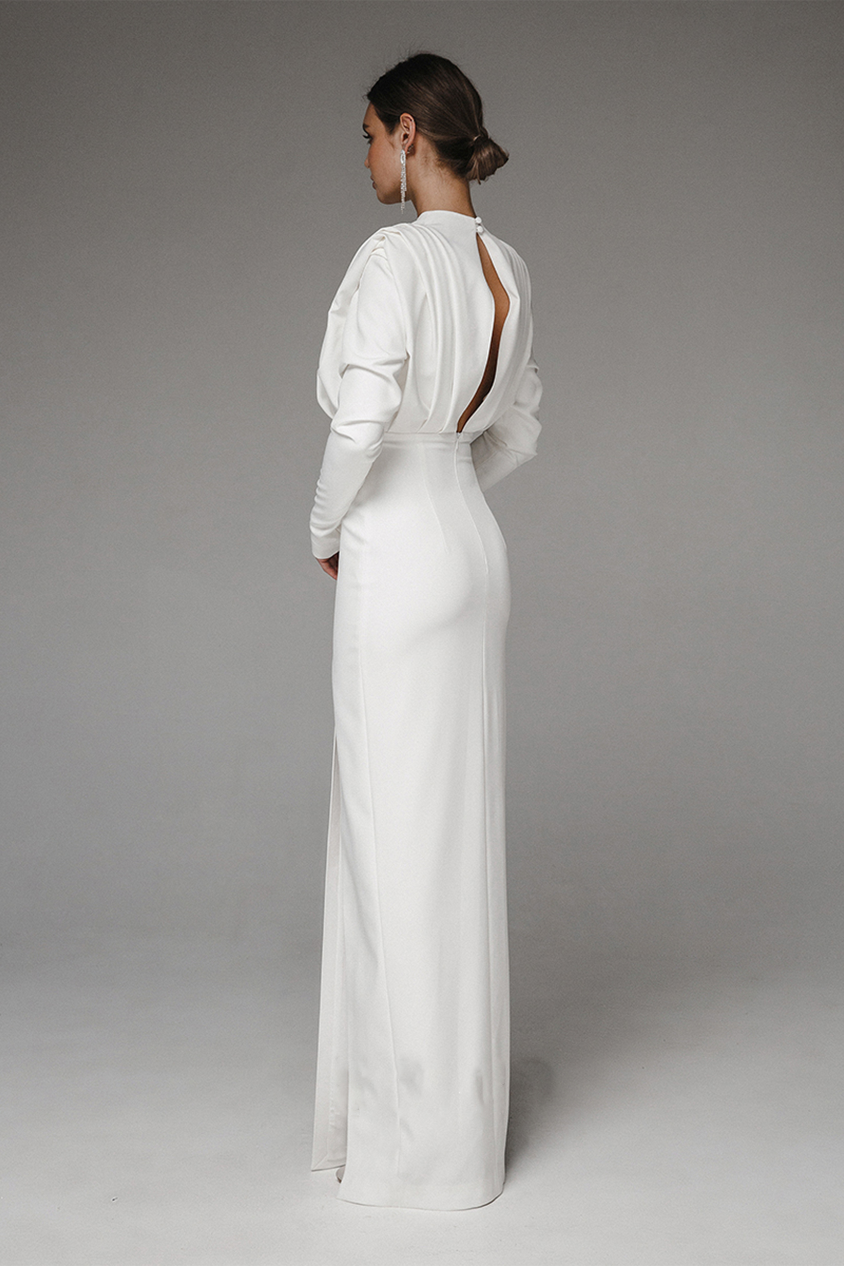 Solid High Split Long Sleeve Midi Dress Solid High Split Long Sleeve Midi Dress