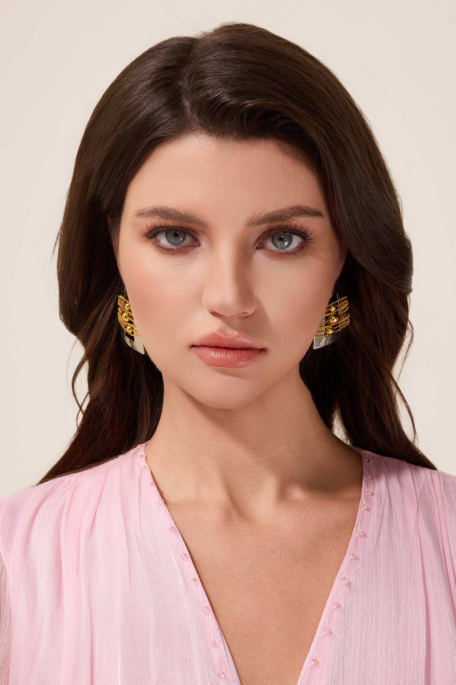 Rectangle Beaded Metal Earrings Rectangle Beaded Metal Earrings