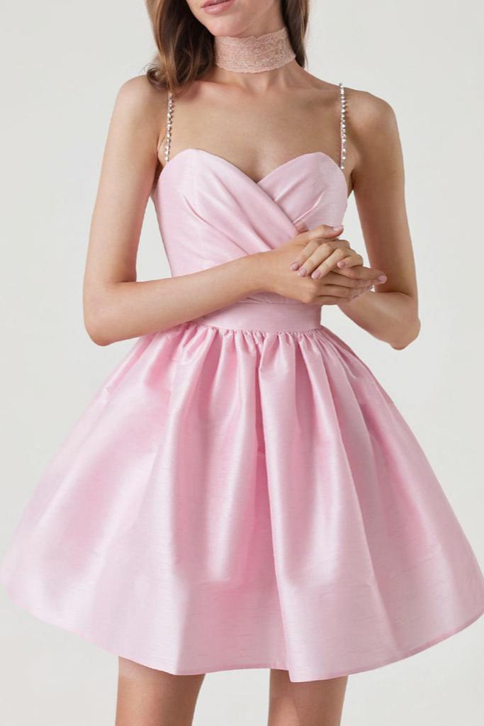 Satin Ruffle Hem Mini Dress Satin Ruffle Hem Mini Dress