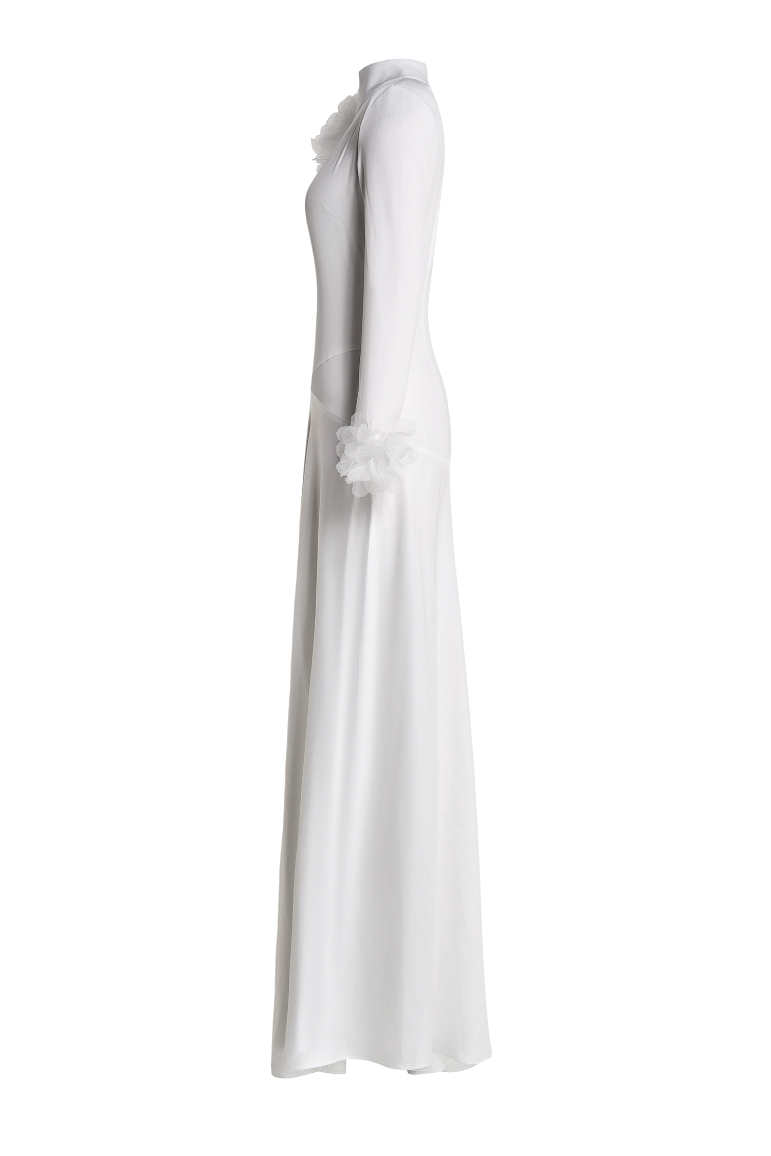 3D Flower Single Breasted Long Sleeve Maxi Dress 3D Flower Single Breasted Long Sleeve Maxi Dress