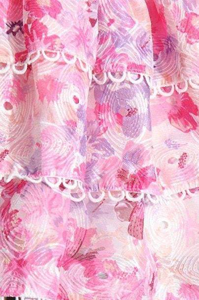 Floral Lace Ruffle Strapless Mini Dress Floral Lace Ruffle Strapless Mini Dress
