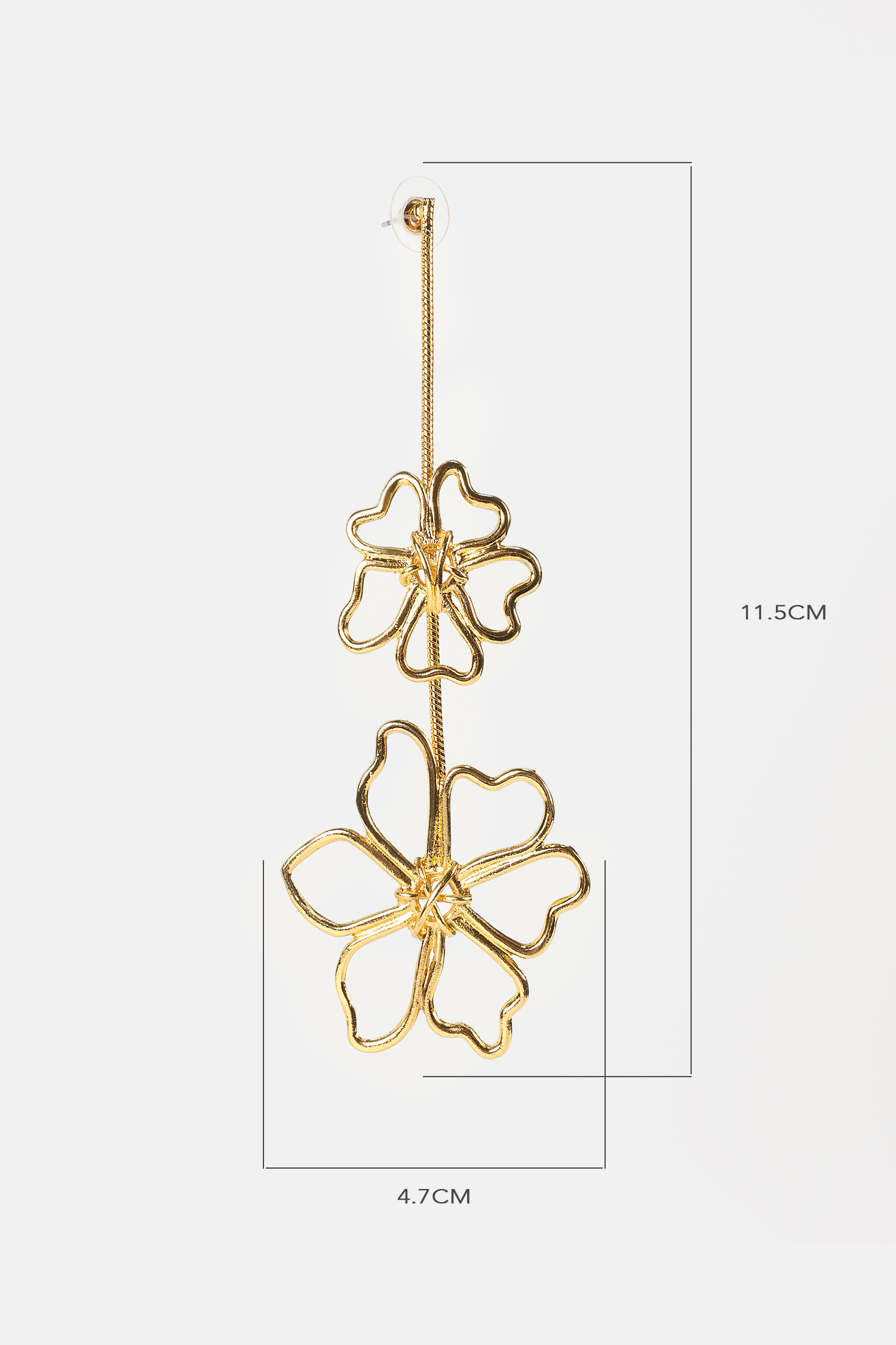 Floral Metal Long Earrings Floral Metal Long Earrings