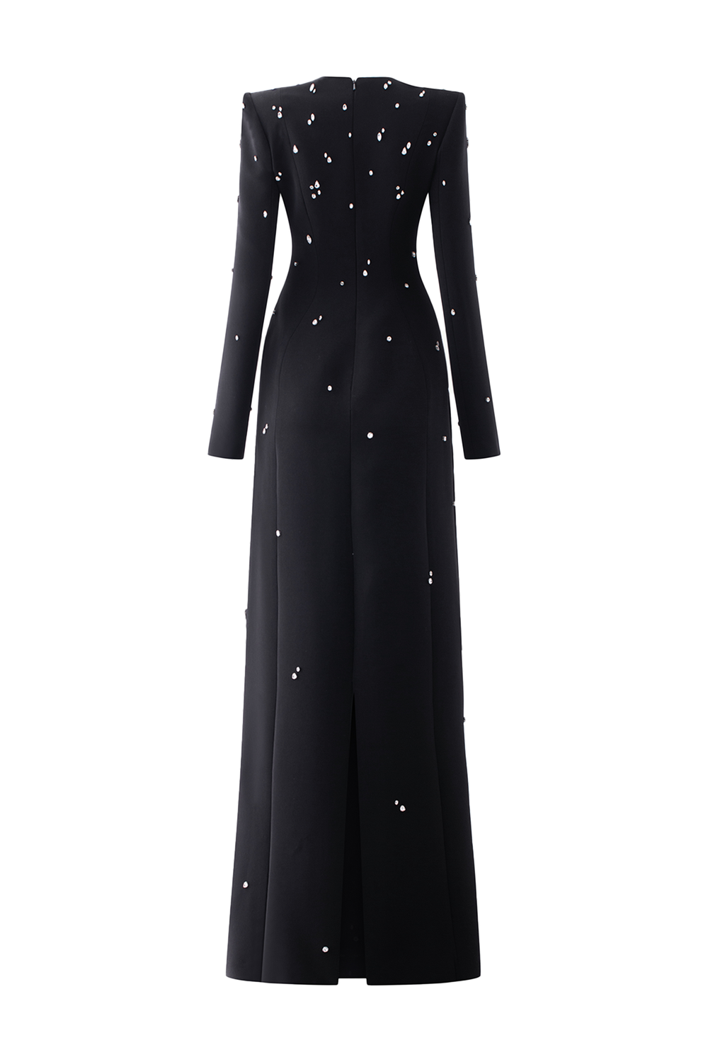 Rhinestone Rivets Long Sleeve Maxi Dress Rhinestone Rivets Long Sleeve Maxi Dress