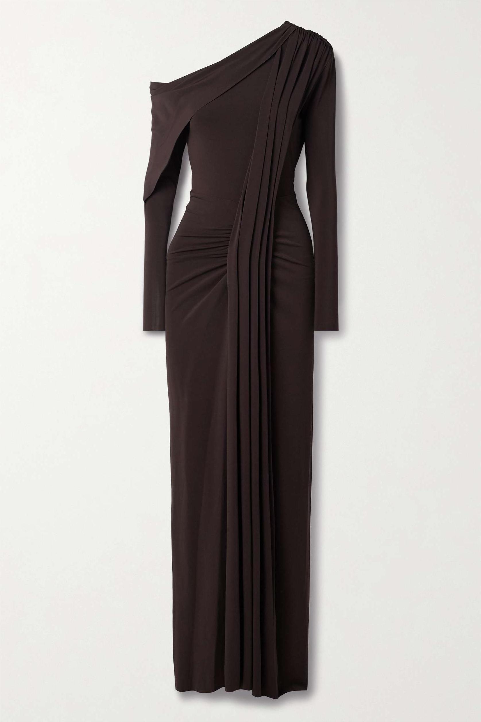 Skew Collar Jersey Split Midi Dress Skew Collar Jersey Split Midi Dress