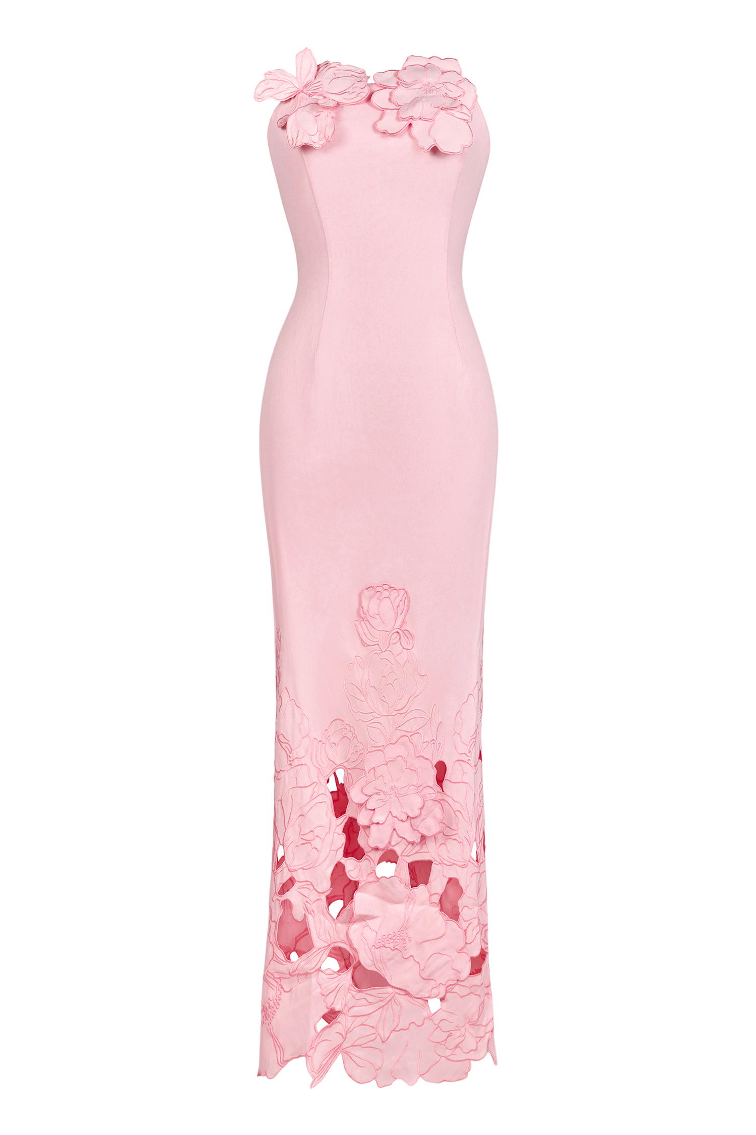 Off-Shoulder Floral Appliquéd Midi Dress Off-Shoulder Floral Appliquéd Midi Dress