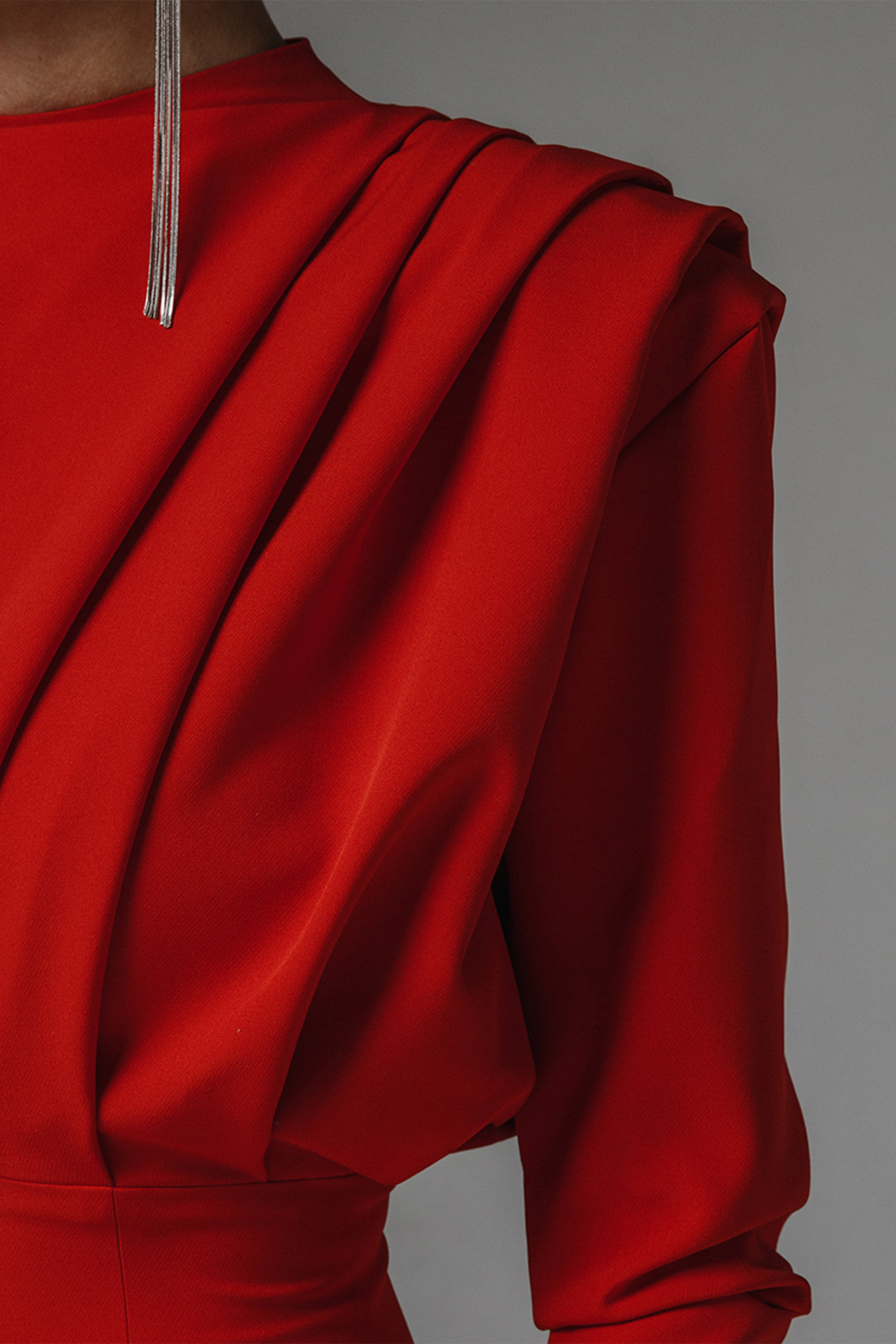 Solid High Split Long Sleeve Midi Dress Solid High Split Long Sleeve Midi Dress