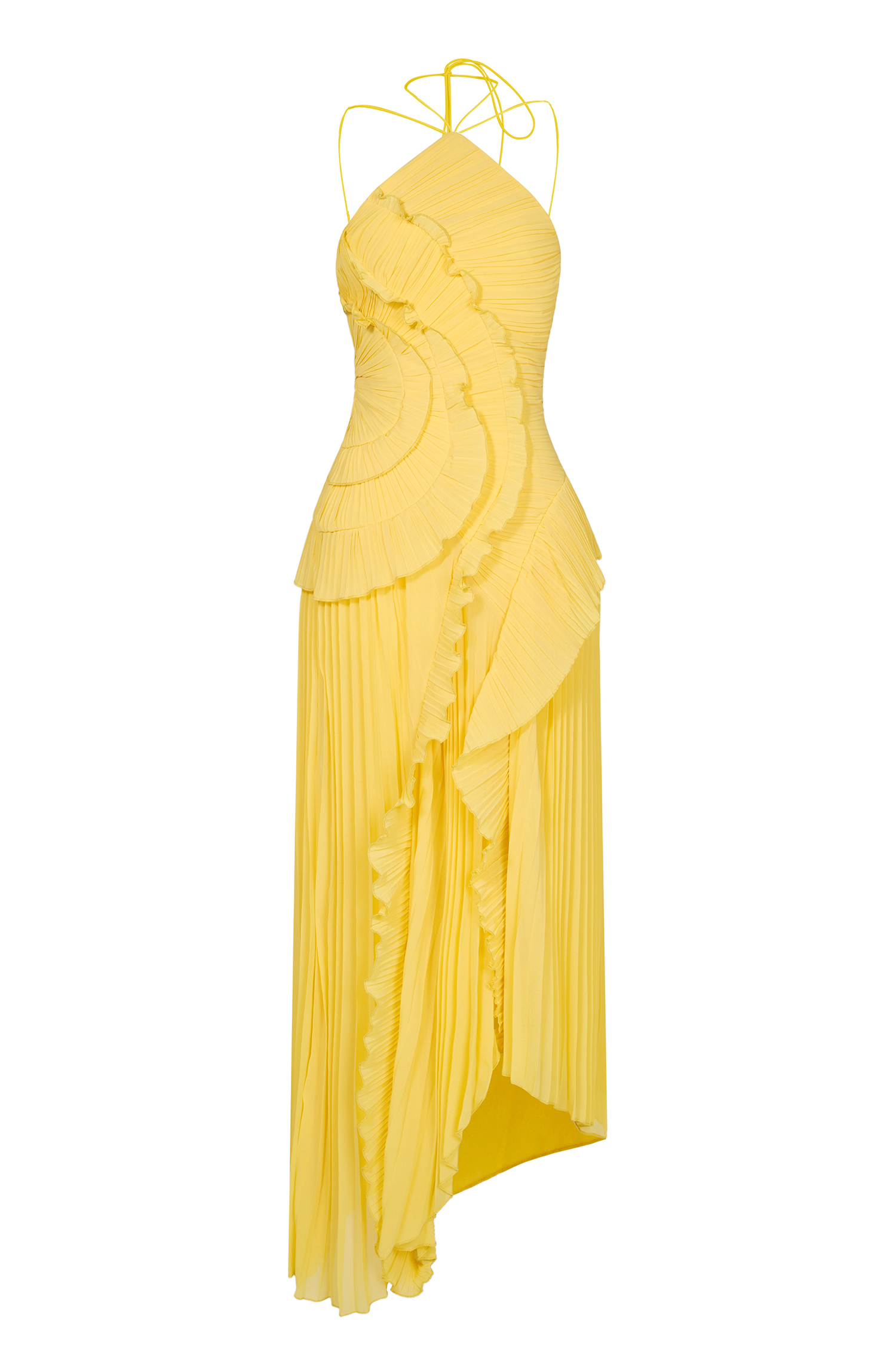 Pleated Frill Halter Neck Midi Dress Pleated Frill Halter Neck Midi Dress