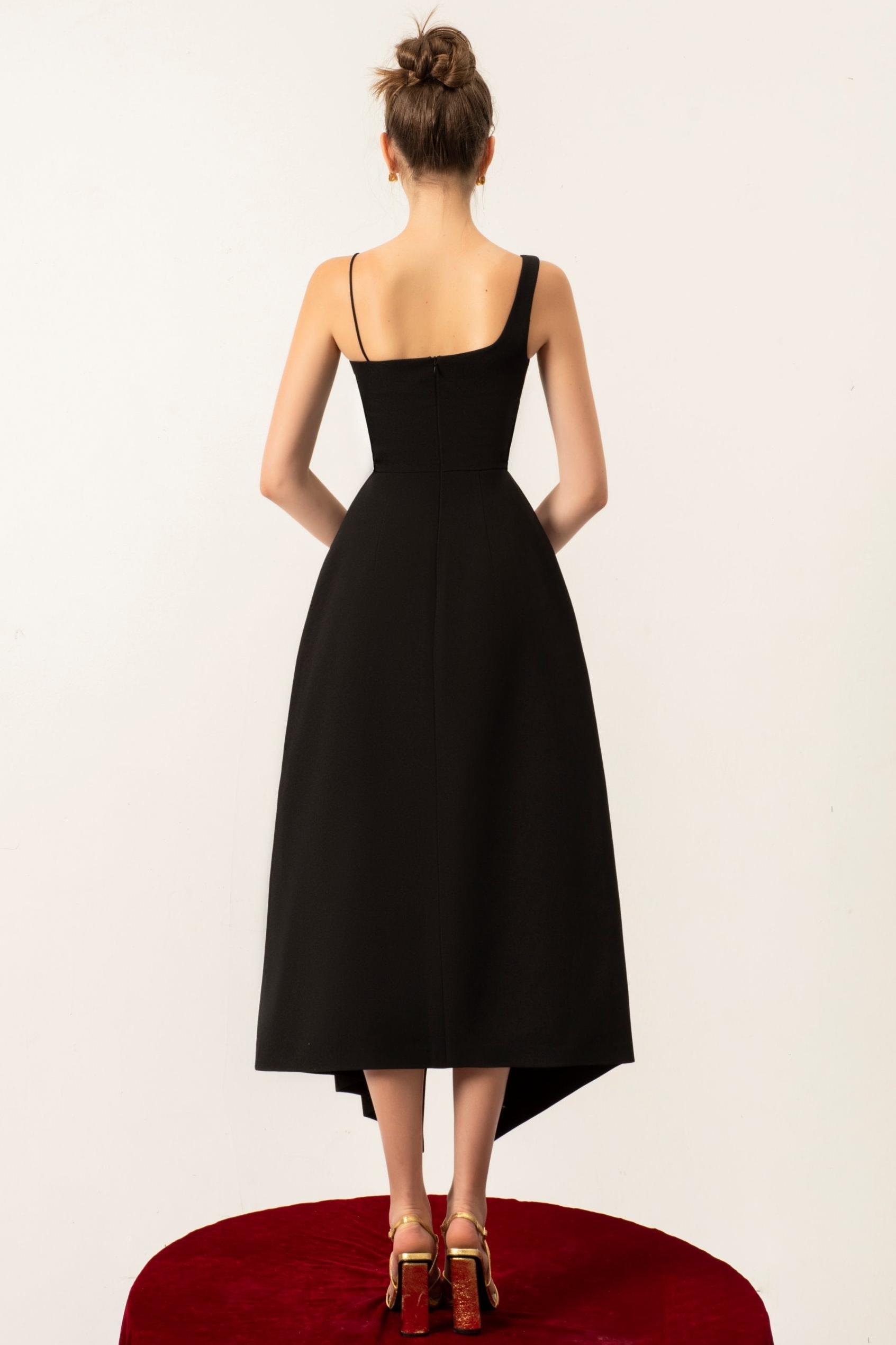 Contrast Color Cape Slip Midi Dress Contrast Color Cape Slip Midi Dress