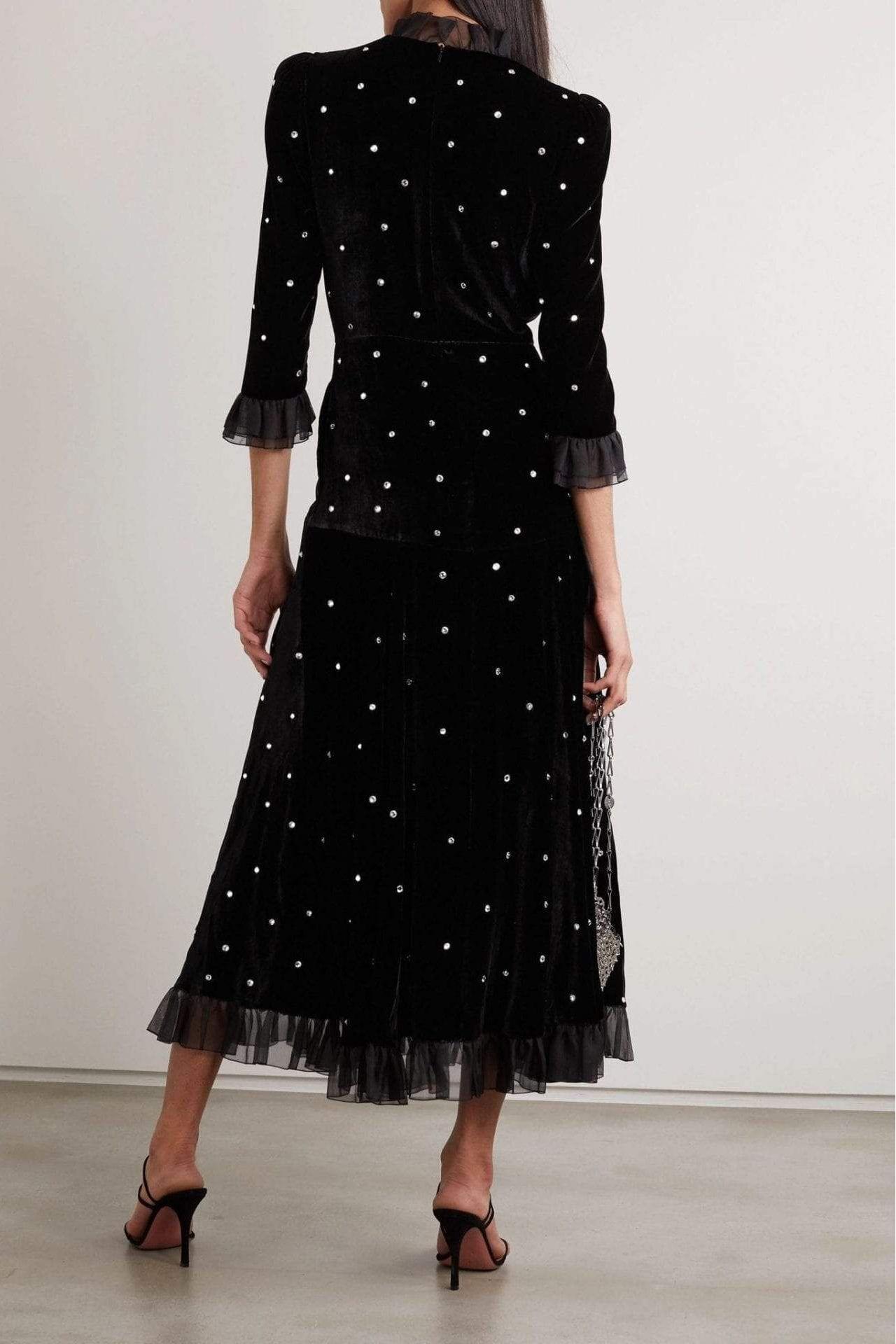 Velvet Mid Sleeve Maxi Dress Velvet Mid Sleeve Maxi Dress