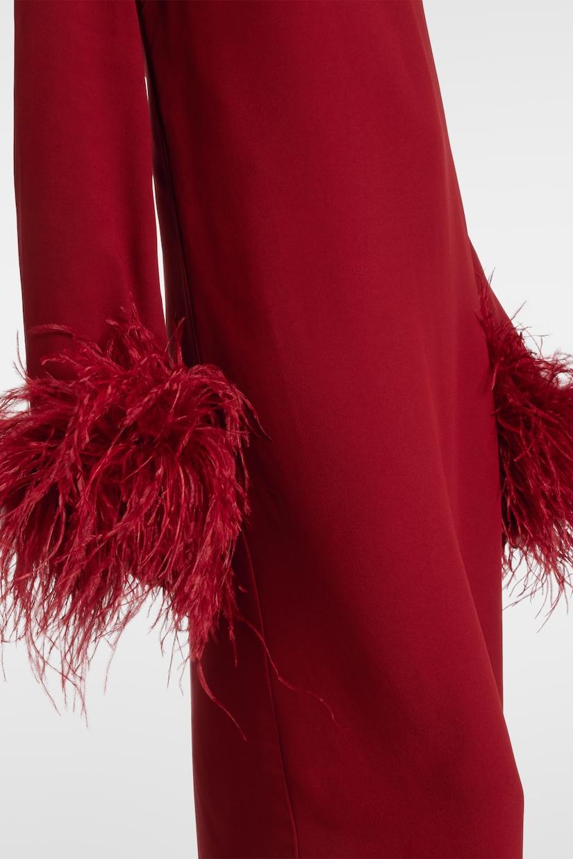 Solid Feather Long Sleeve Midi Dress Solid Feather Long Sleeve Midi Dress