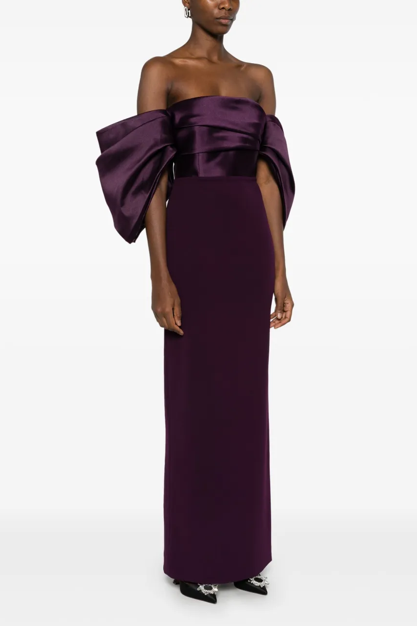 Satin Splicing Off-Shoulder Midi Dress Satin Splicing Off-Shoulder Midi Dress