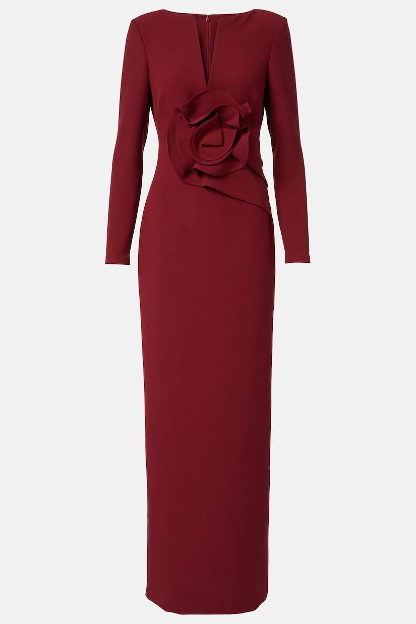 3D Flower Solid Long Sleeve Maxi Dress 3D Flower Solid Long Sleeve Maxi Dress