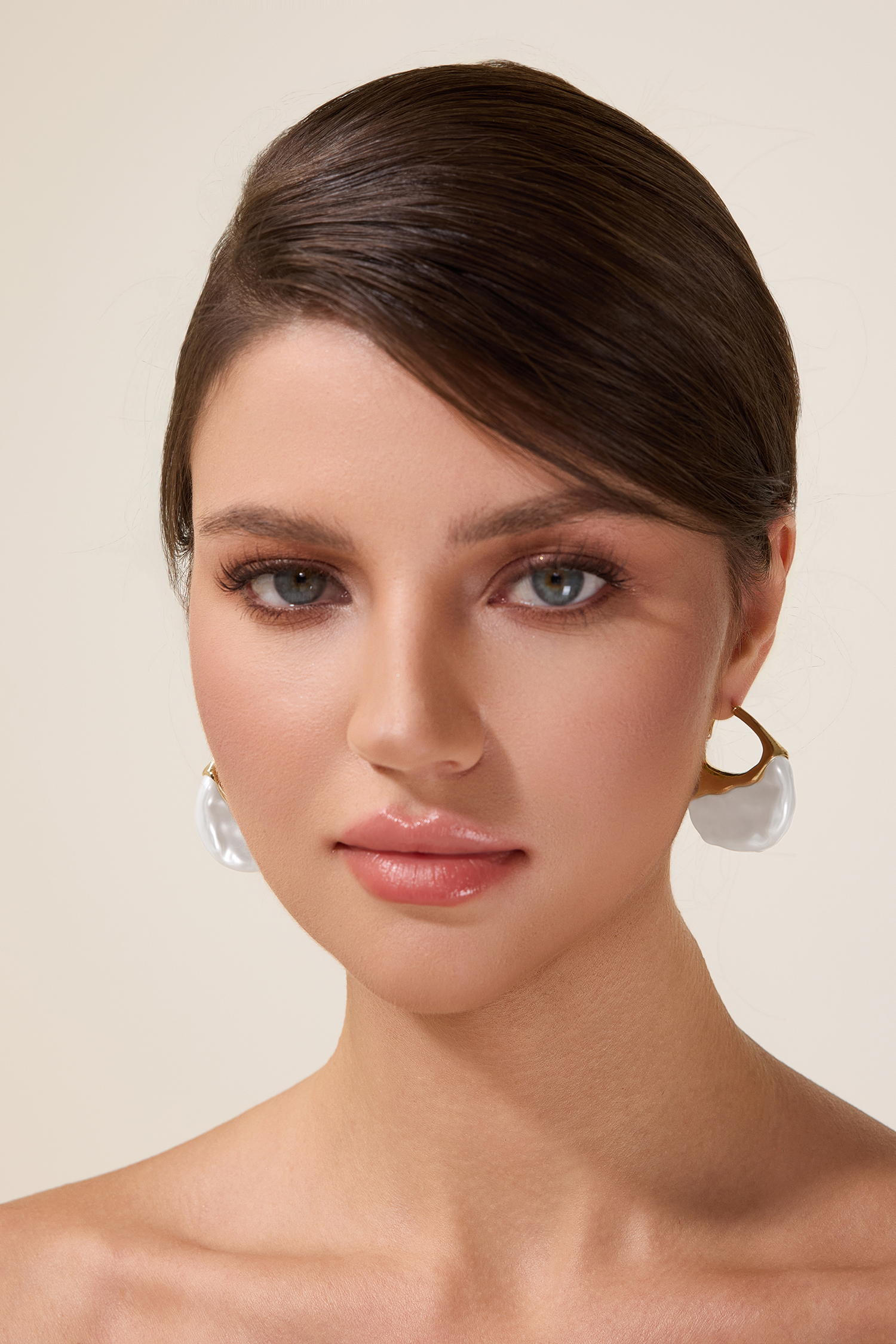 Inlaid Faux Pearl Irregular Shape Earrings Inlaid Faux Pearl Irregular Shape Earrings