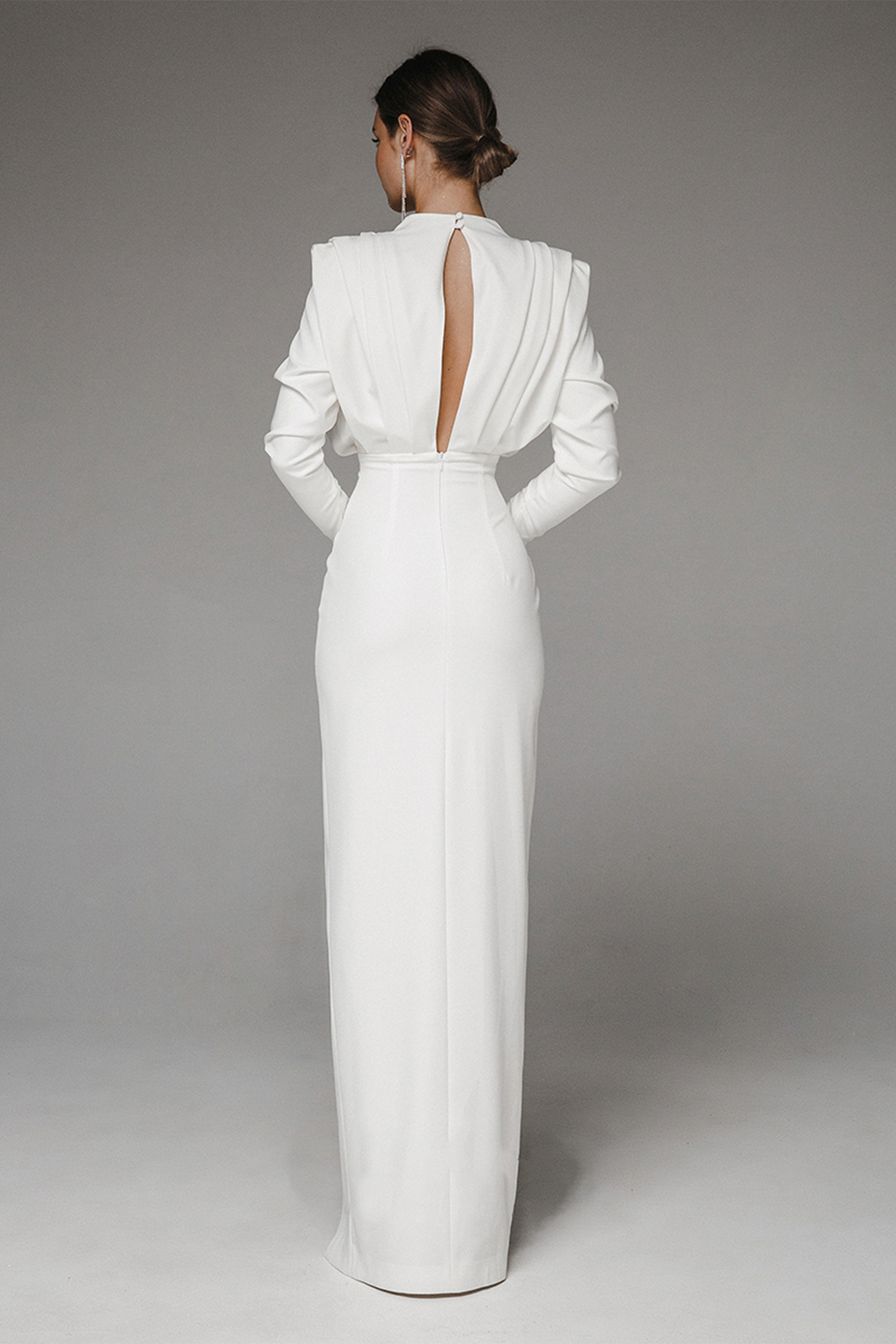Solid High Split Long Sleeve Midi Dress Solid High Split Long Sleeve Midi Dress
