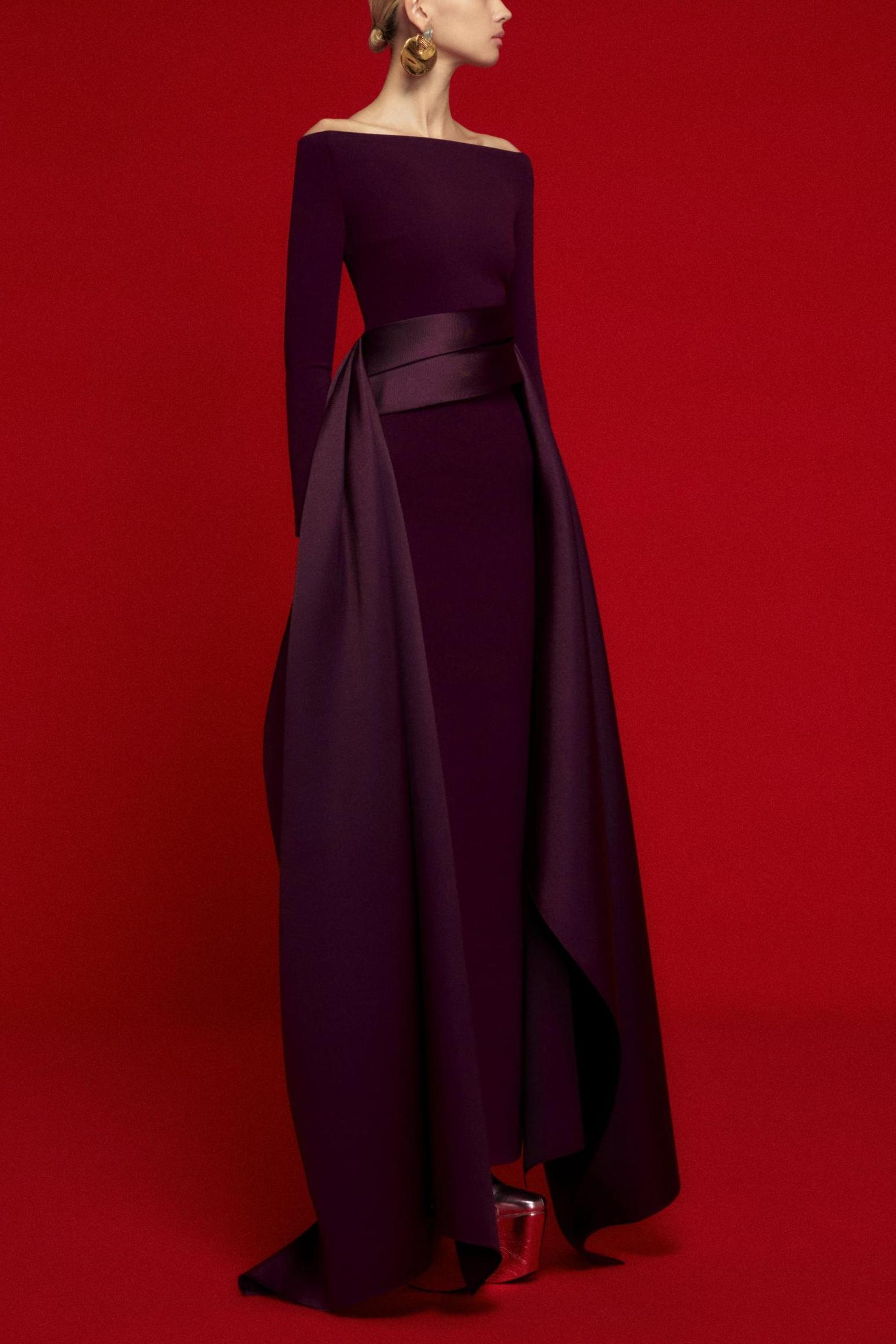 Satin Splicing Off-Shoulder Maxi Dress Satin Splicing Off-Shoulder Maxi Dress