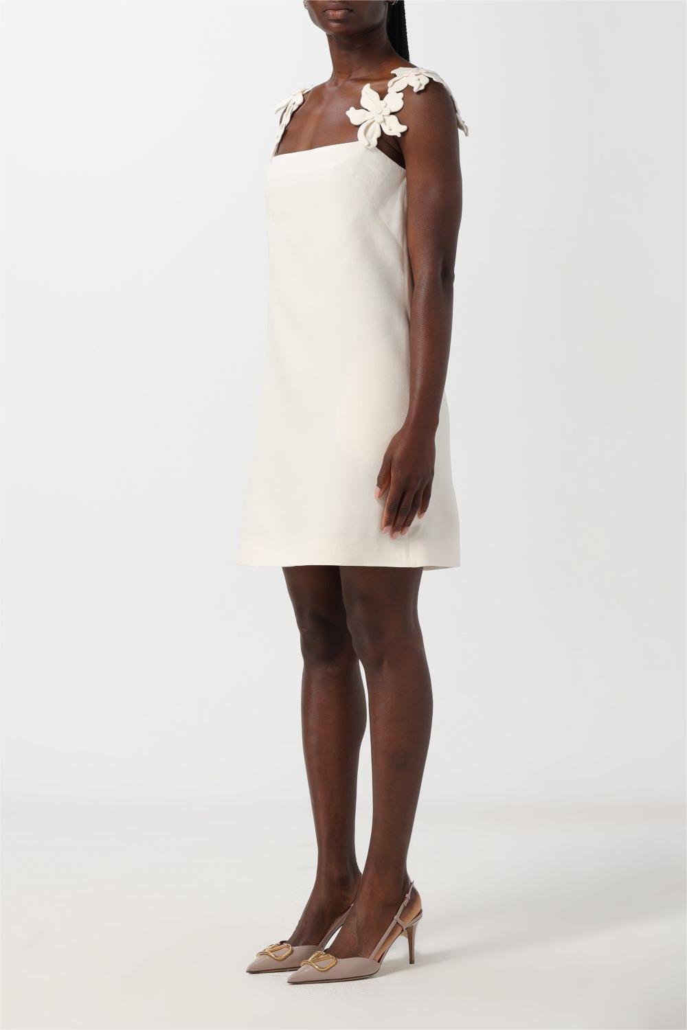 Solid 3D Flower Sleeveless Mini Dress Solid 3D Flower Sleeveless Mini Dress