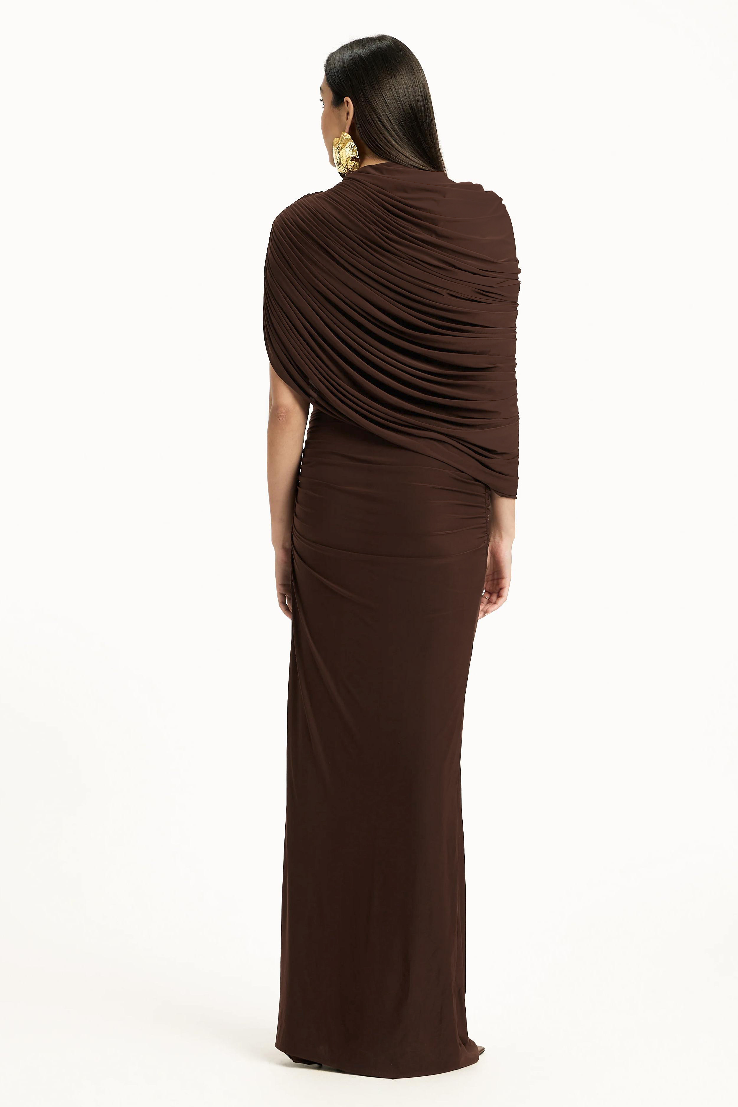 Jersey Gathering Asymmetrical Maxi Dress Jersey Gathering Asymmetrical Maxi Dress