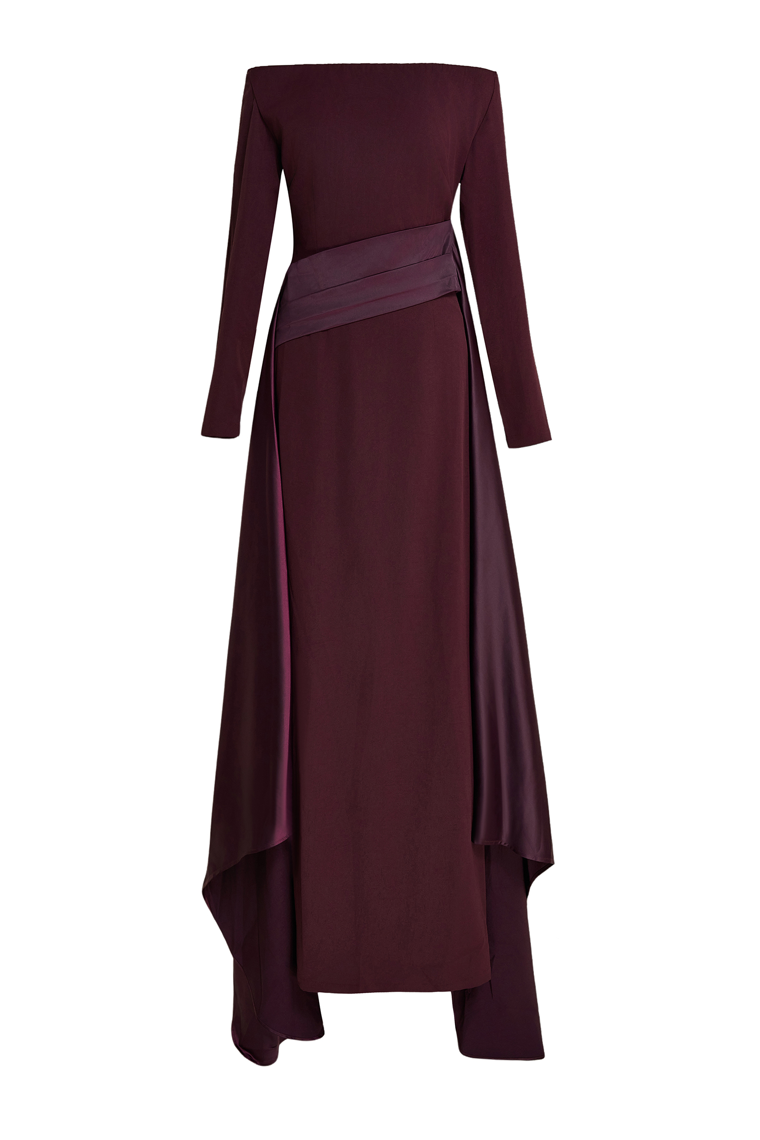 Satin Splicing Off-Shoulder Maxi Dress Satin Splicing Off-Shoulder Maxi Dress