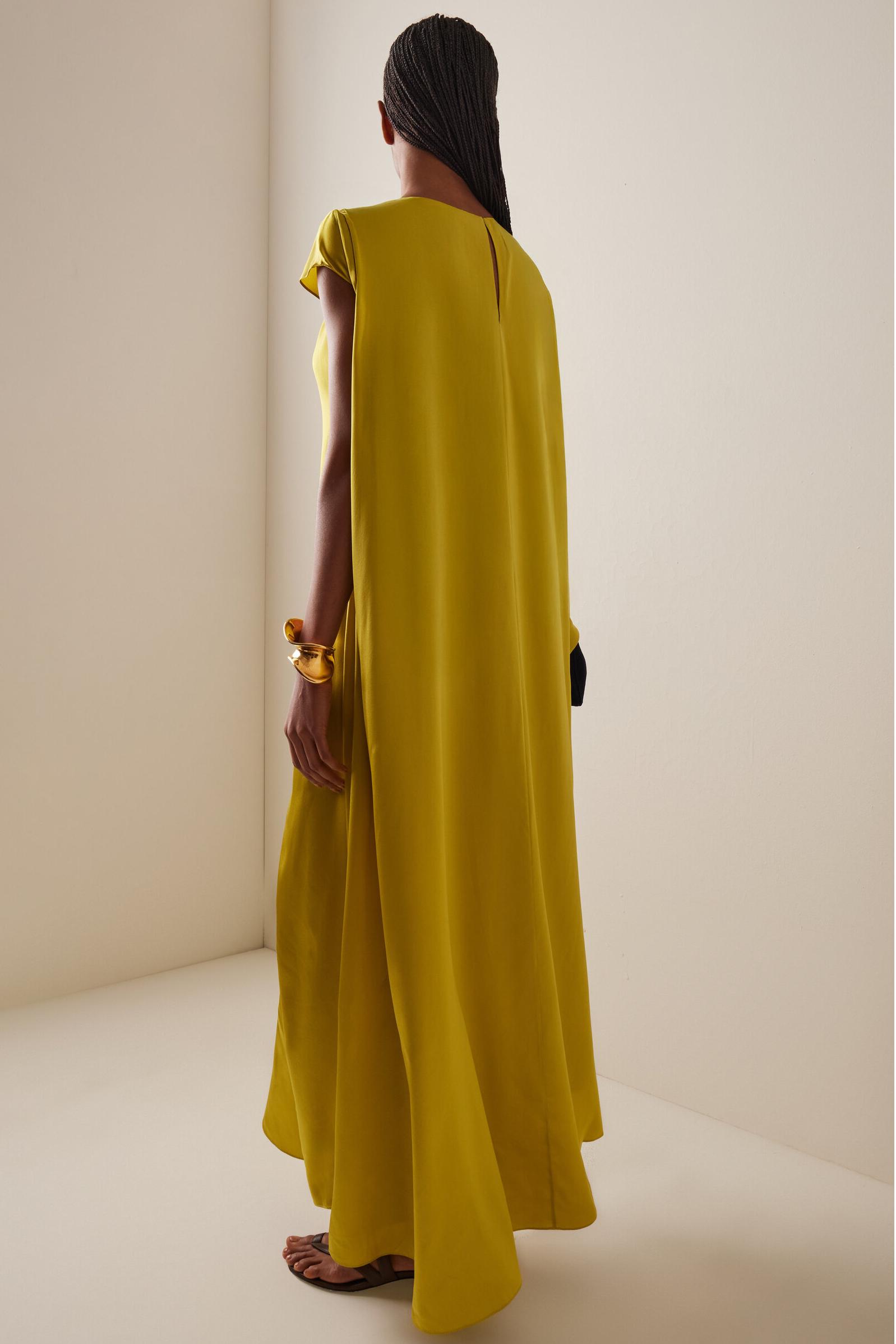 Satin Asymmetrical Sleeve Midi Dress Satin Asymmetrical Sleeve Midi Dress