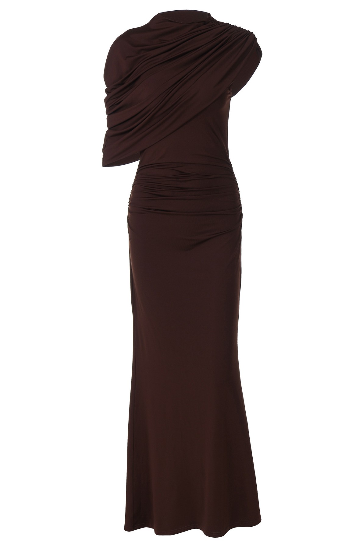 Jersey Gathering Asymmetrical Maxi Dress Jersey Gathering Asymmetrical Maxi Dress