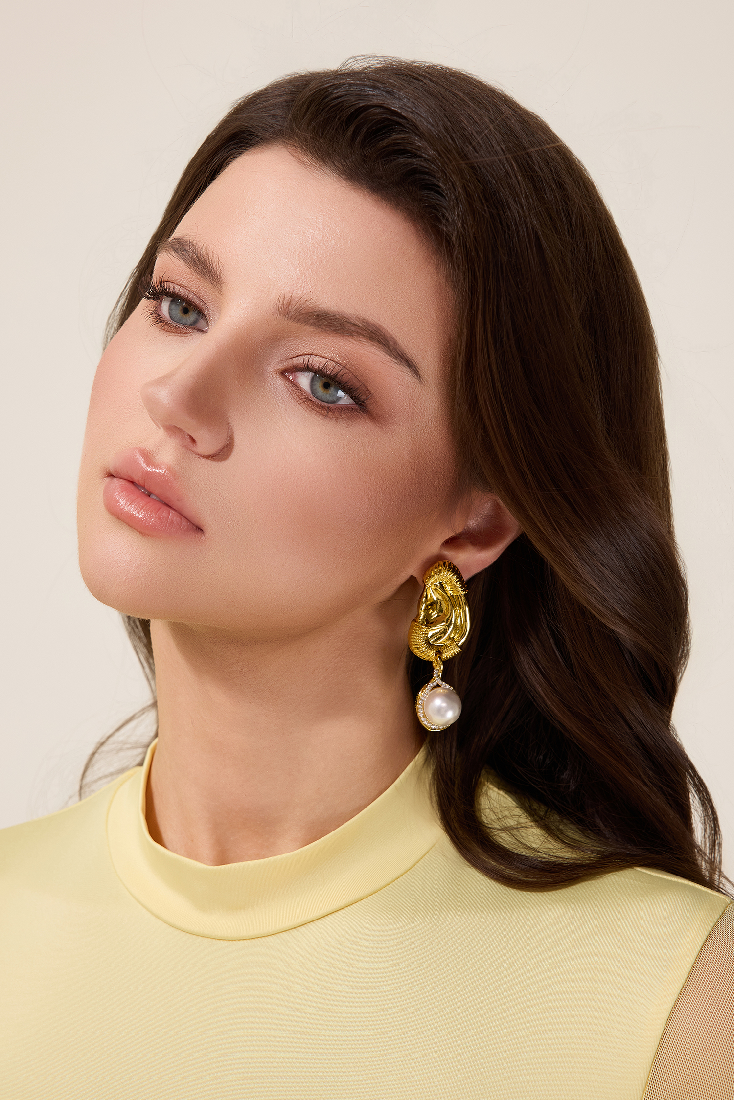 Irregular Shape Faux Pearl Metal Earrings Irregular Shape Faux Pearl Metal Earrings