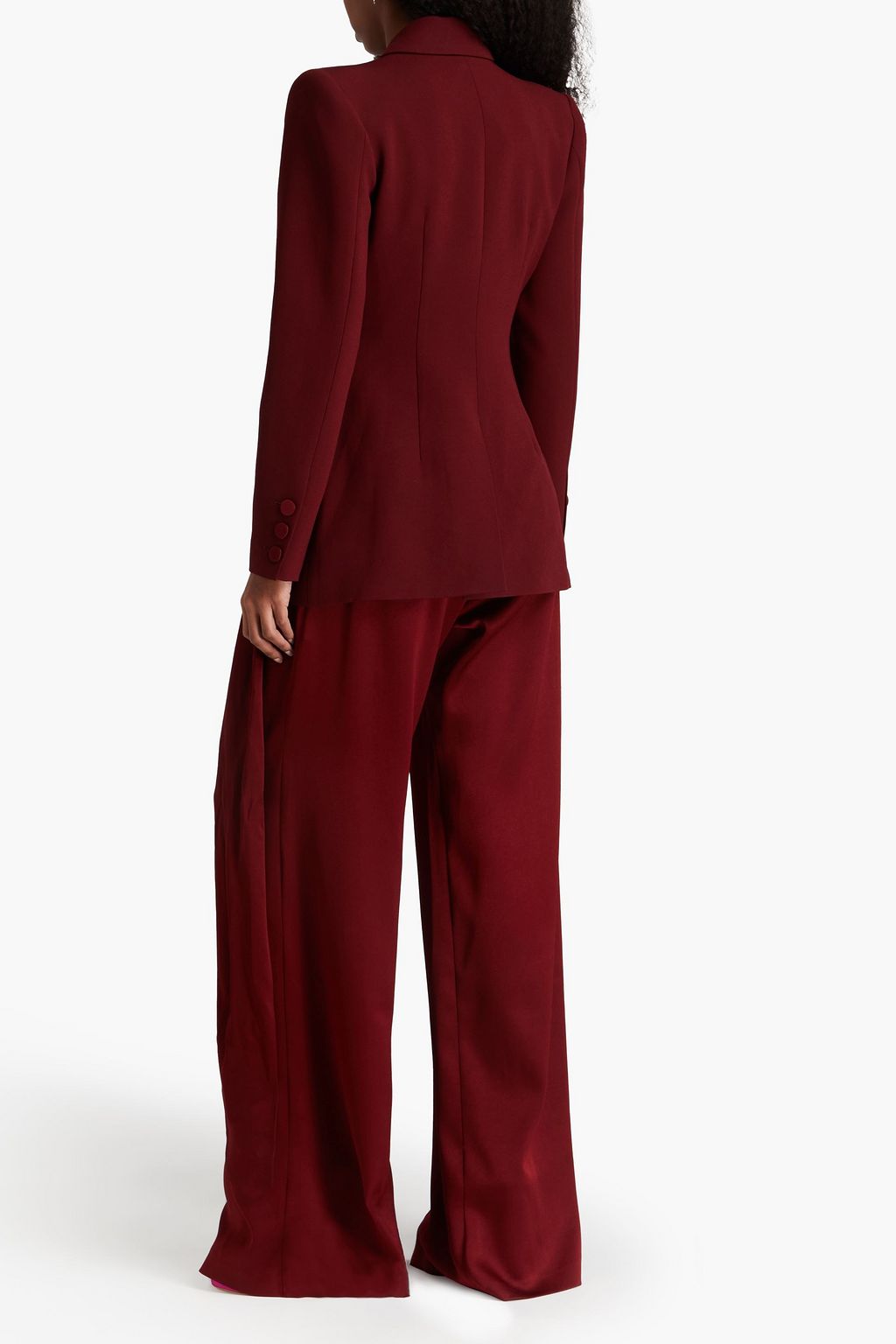 Ribbon Flapped Blazer & High Waist Pants Set