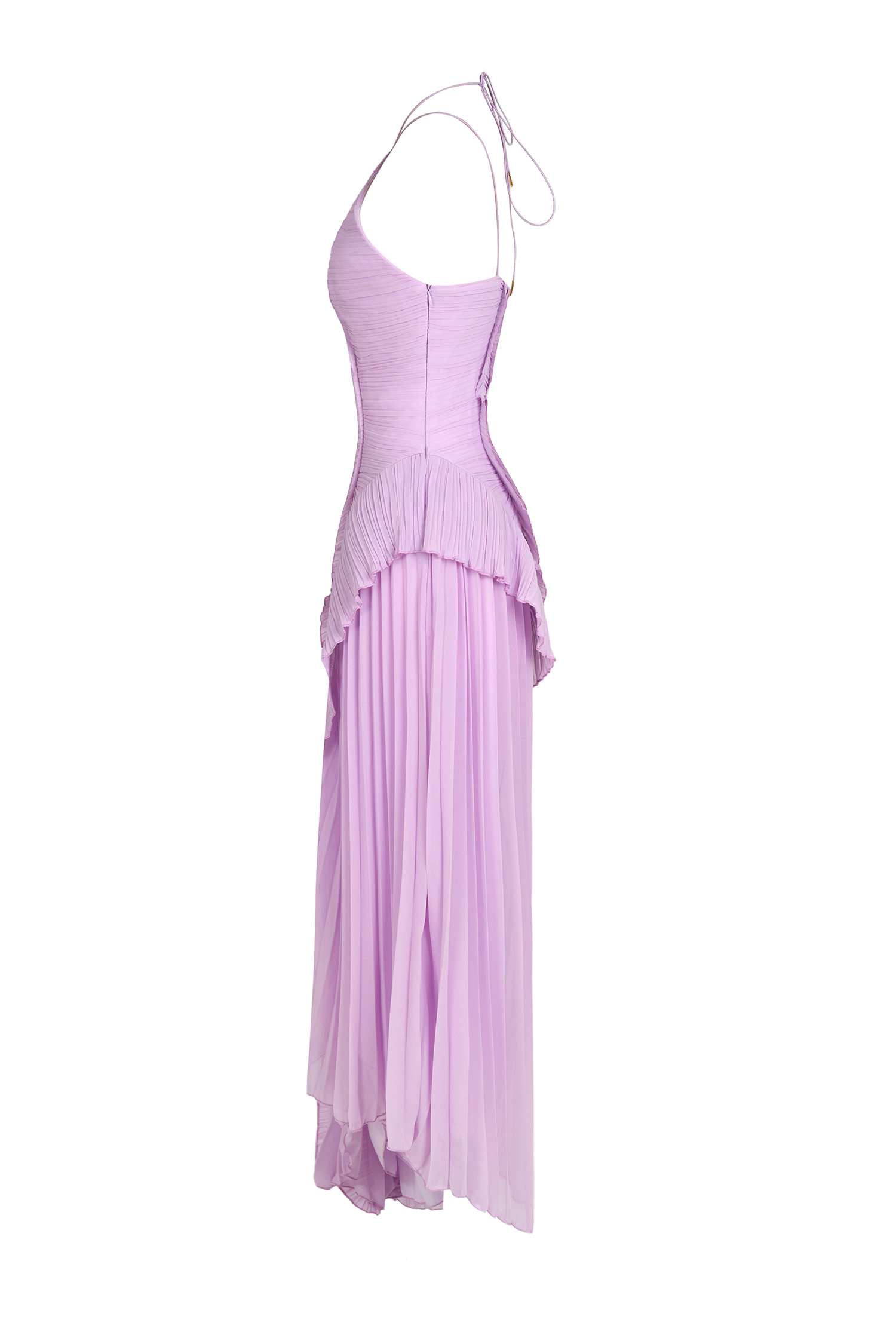 Pleated Frill Halter Neck Midi Dress Pleated Frill Halter Neck Midi Dress