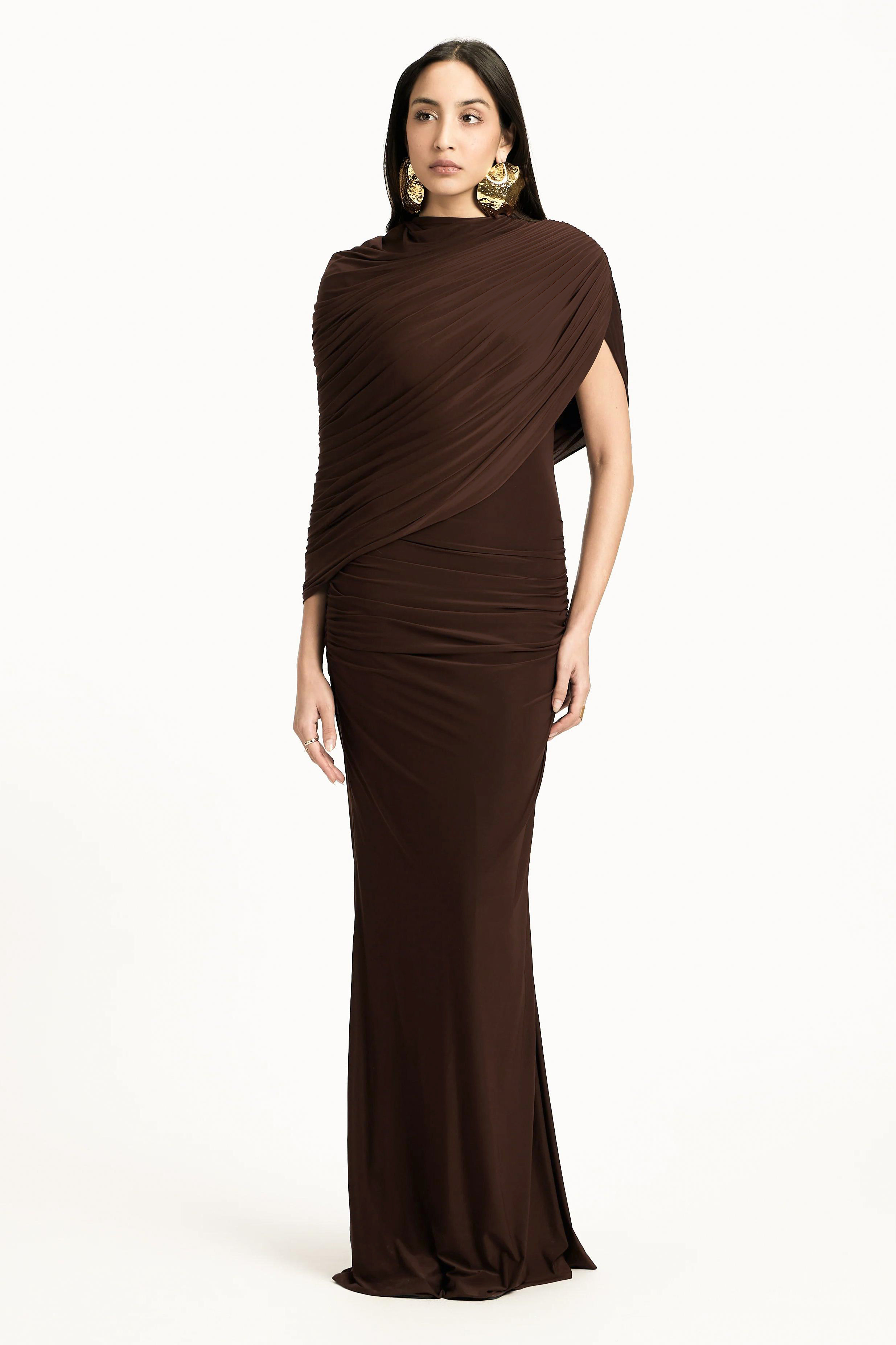 Jersey Gathering Asymmetrical Maxi Dress Jersey Gathering Asymmetrical Maxi Dress