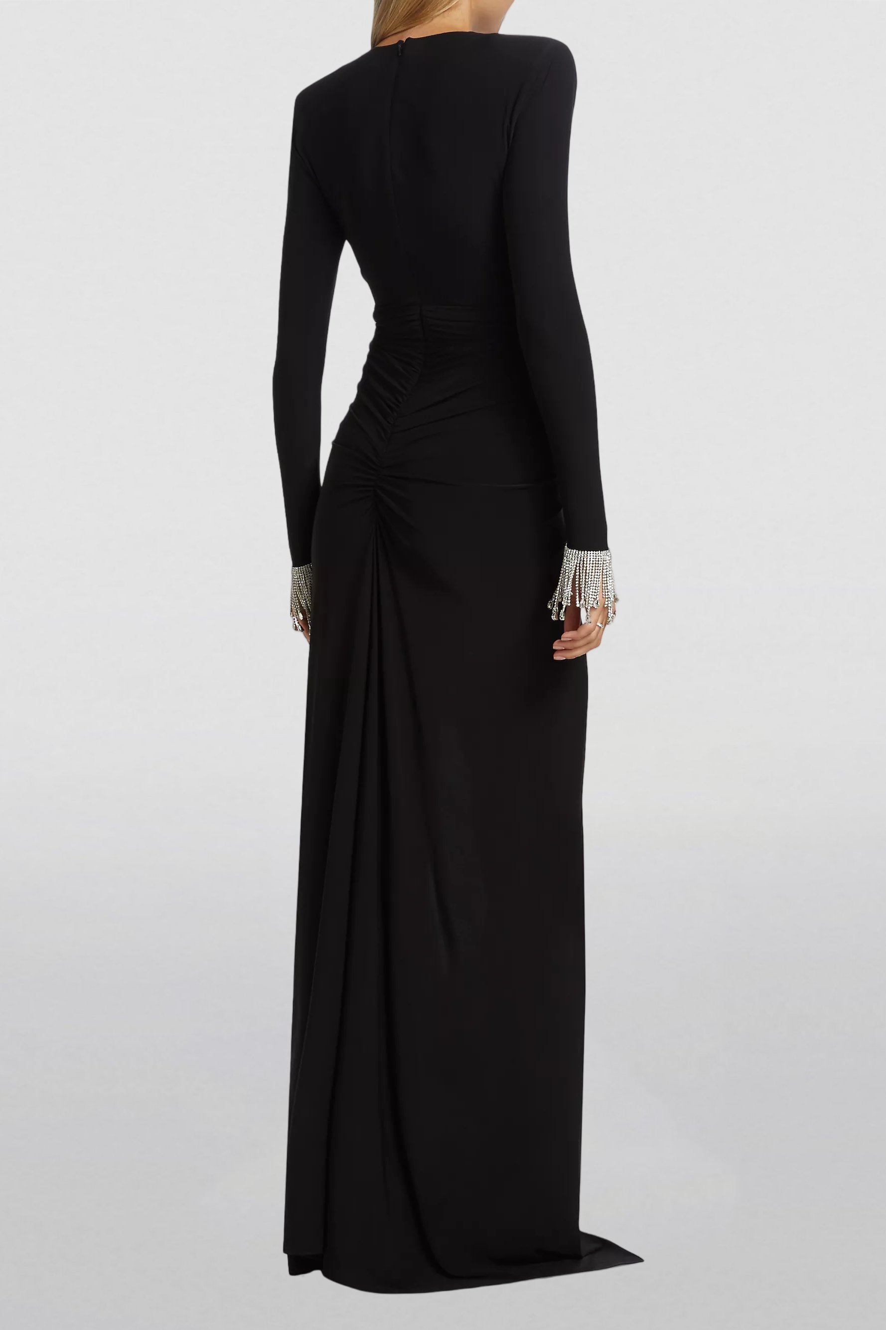 Rhinestone Jersey Split Midi Dress Rhinestone Jersey Split Midi Dress