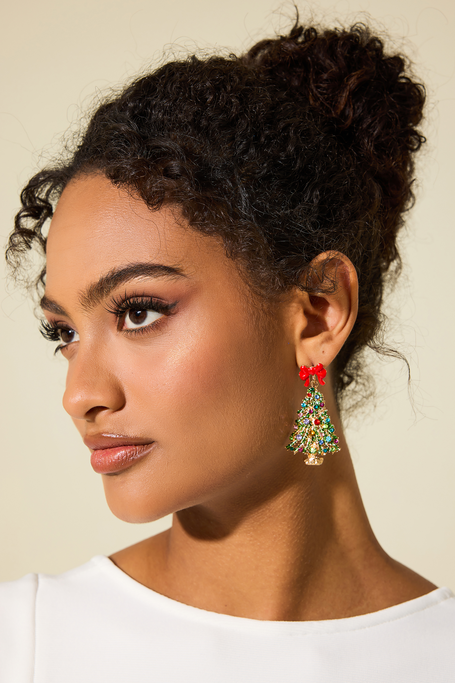Rhinestone Christmas Tree Shape Earrings Rhinestone Christmas Tree Shape Earrings