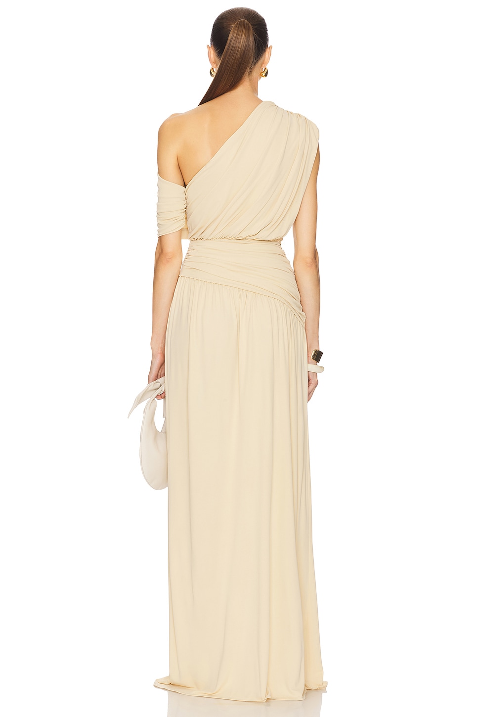Gathering Solid One-Shoulder Maxi Dress Gathering Solid One-Shoulder Maxi Dress