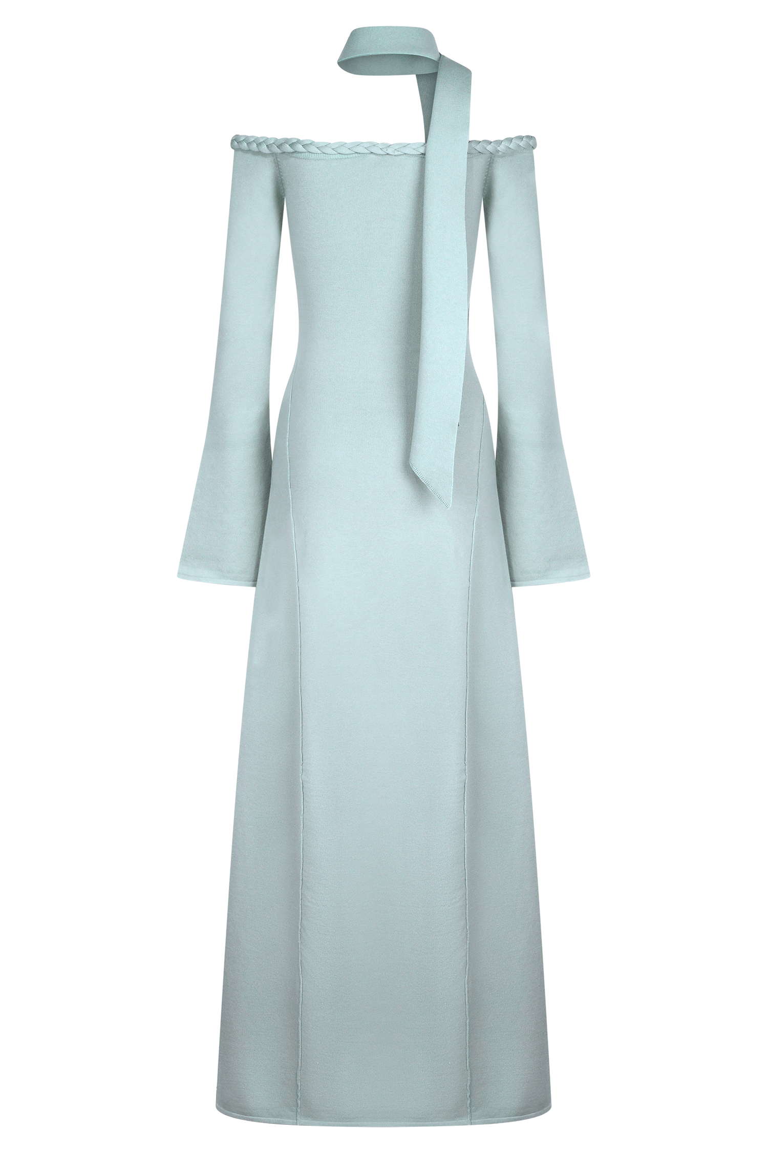 Knotted Off Shoulder Maxi Dress With Scarf Knotted Off Shoulder Maxi Dress With Scarf