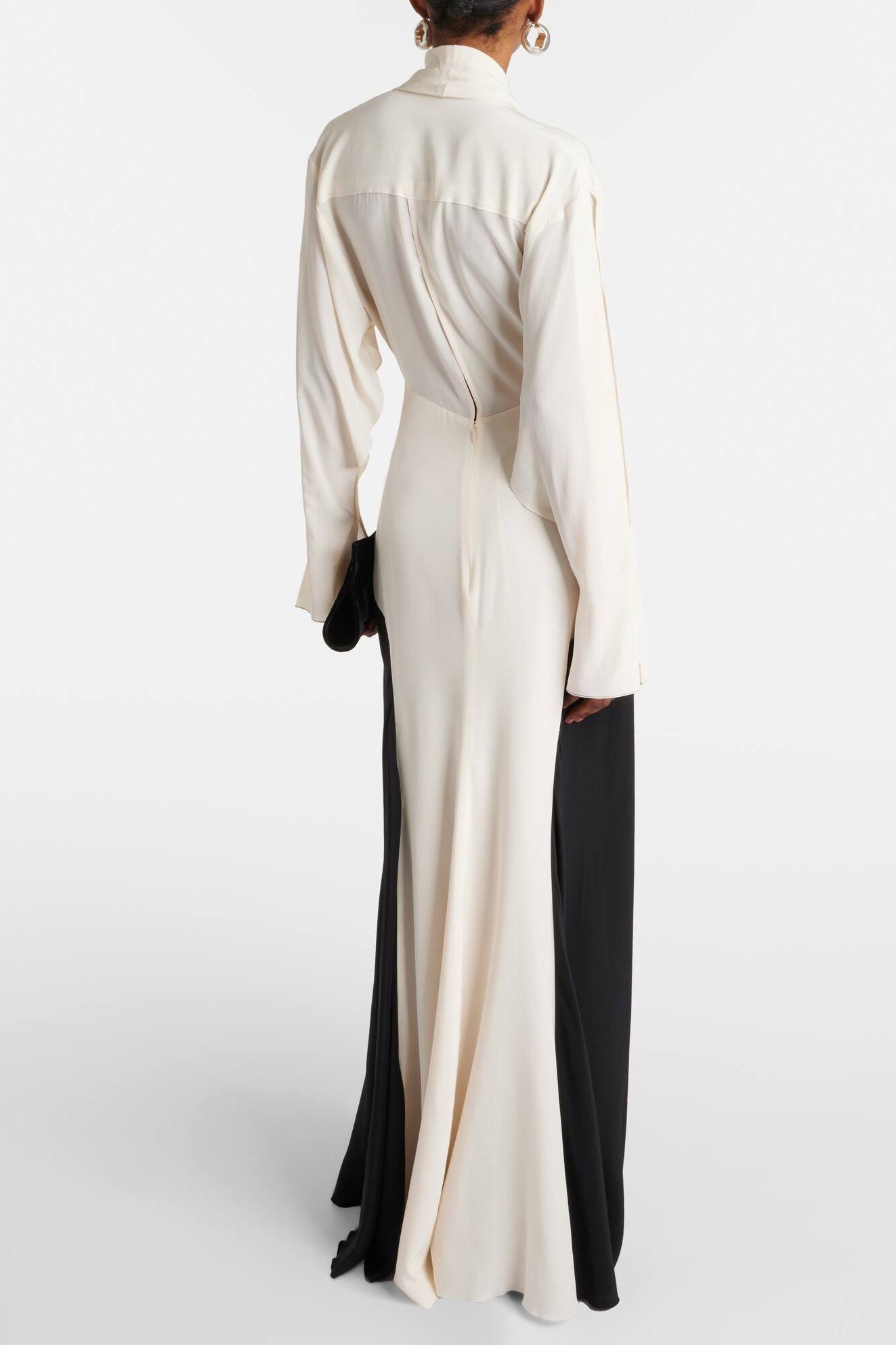 Contrast Color Splicing Lace-Up Maxi Dress Contrast Color Splicing Lace-Up Maxi Dress