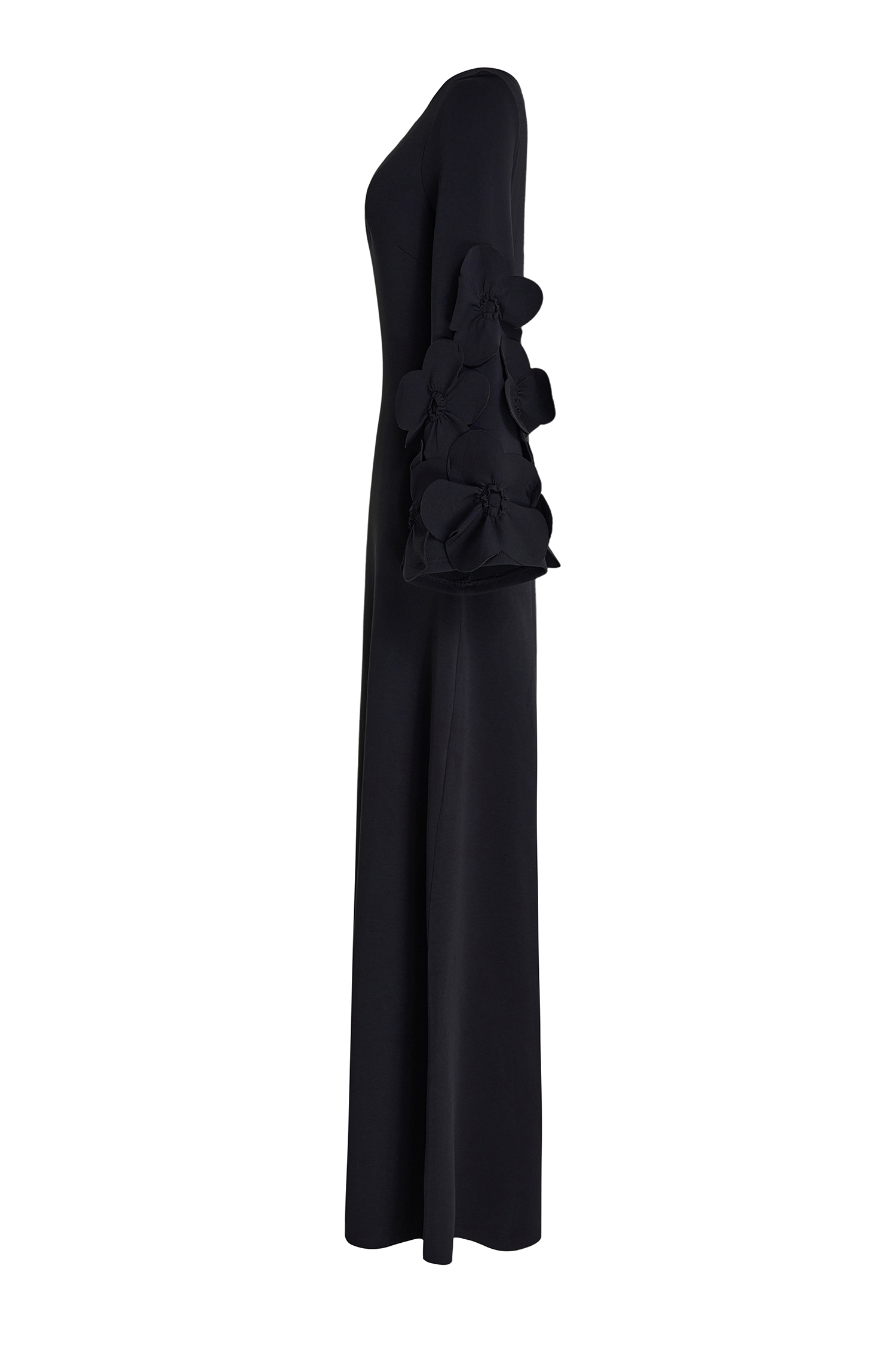 3D Floral Solid Cut-Out Maxi Dress 3D Floral Solid Cut-Out Maxi Dress