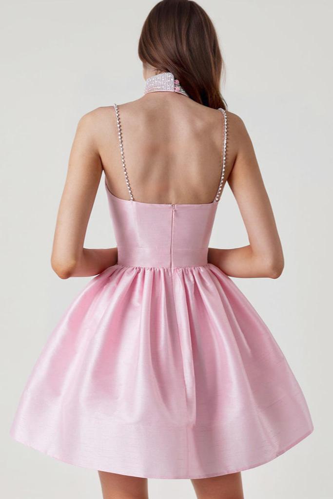 Satin Ruffle Hem Mini Dress Satin Ruffle Hem Mini Dress