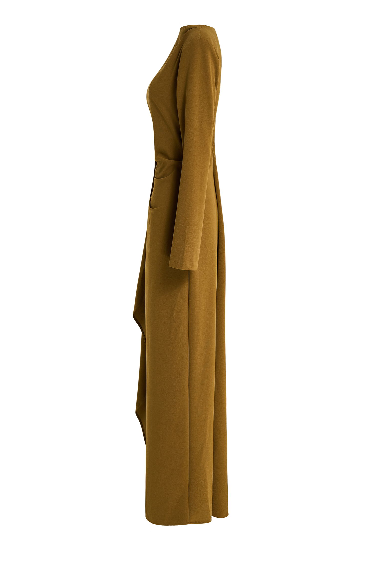 Pleated Round Neck Cape Maxi Dress Pleated Round Neck Cape Maxi Dress