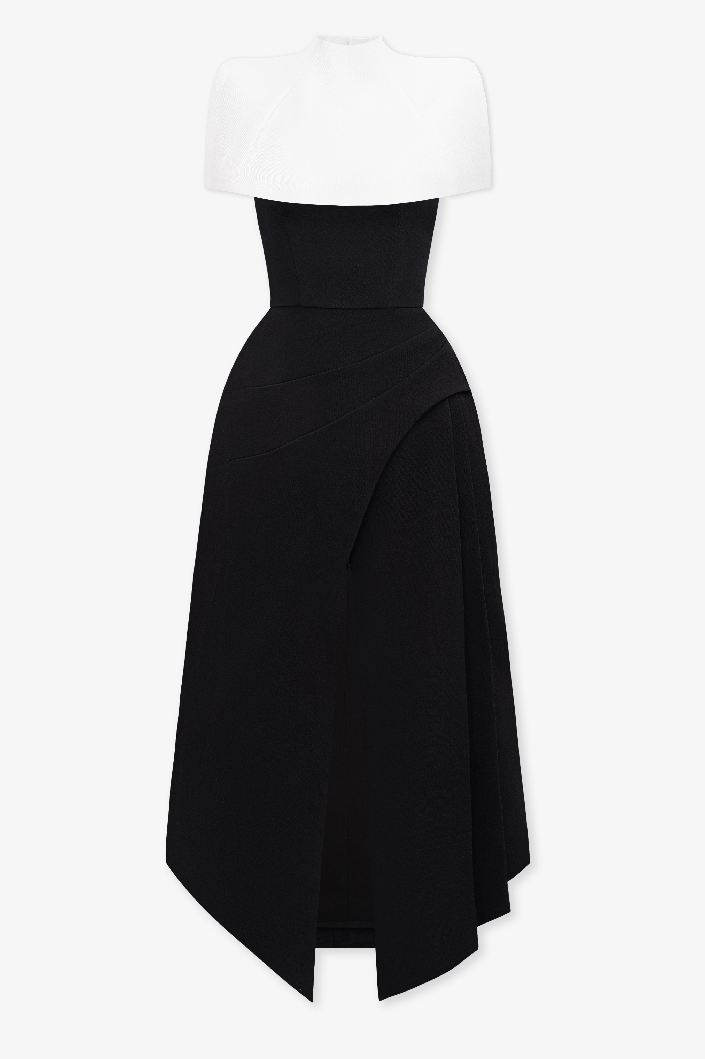 Contrast Color Cape Slip Midi Dress Contrast Color Cape Slip Midi Dress