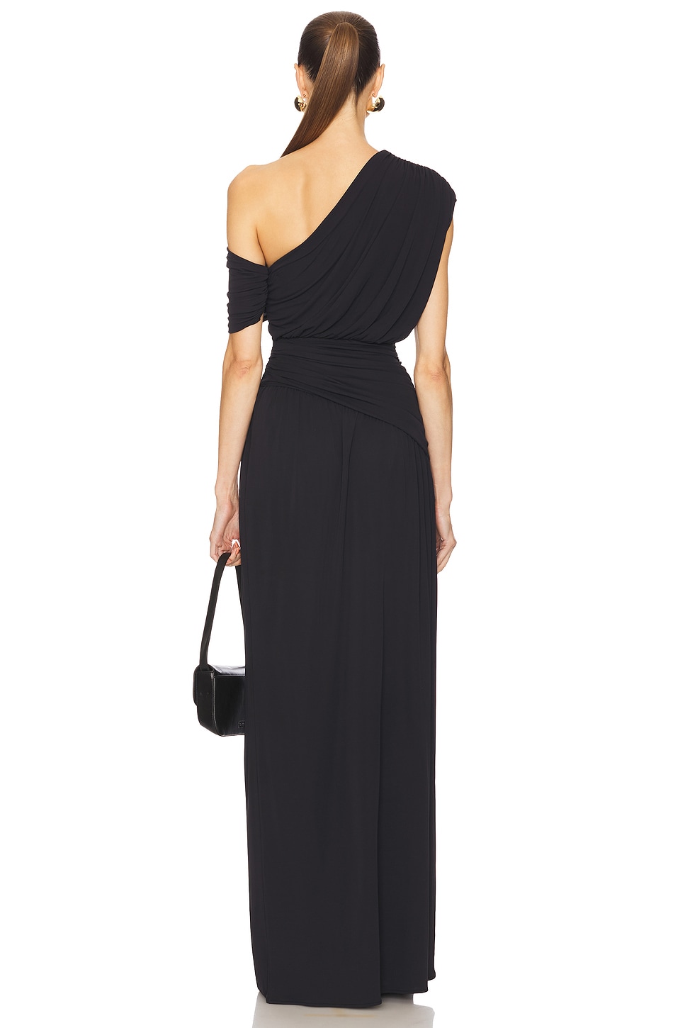 Gathering Solid One-Shoulder Maxi Dress Gathering Solid One-Shoulder Maxi Dress