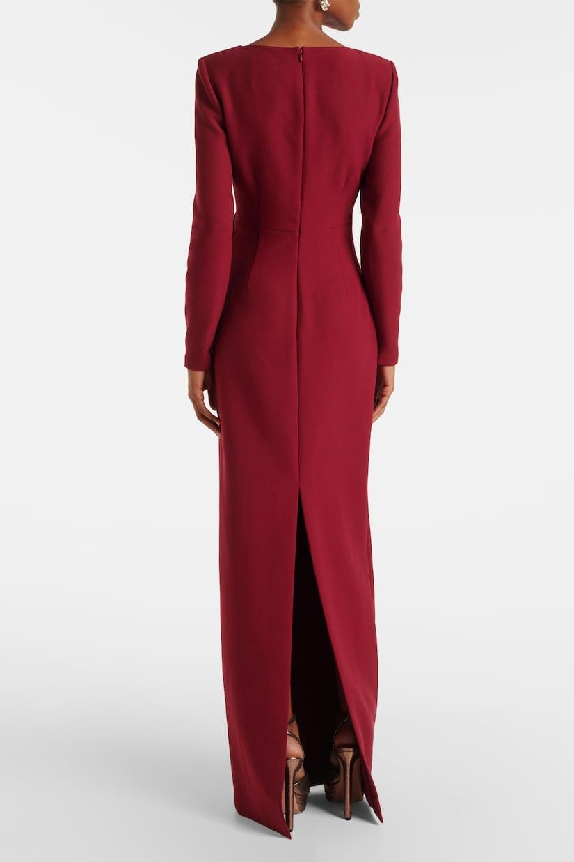 3D Flower Solid Long Sleeve Maxi Dress 3D Flower Solid Long Sleeve Maxi Dress